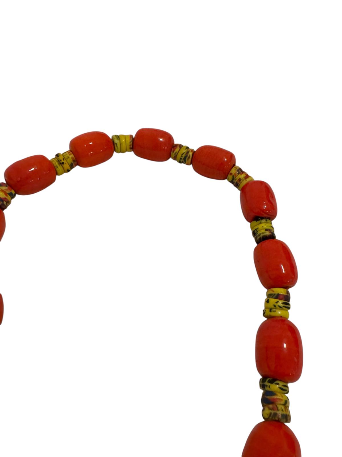 Vintage Large Ghana Kiffa Trade Bead Necklace Circa 1960s