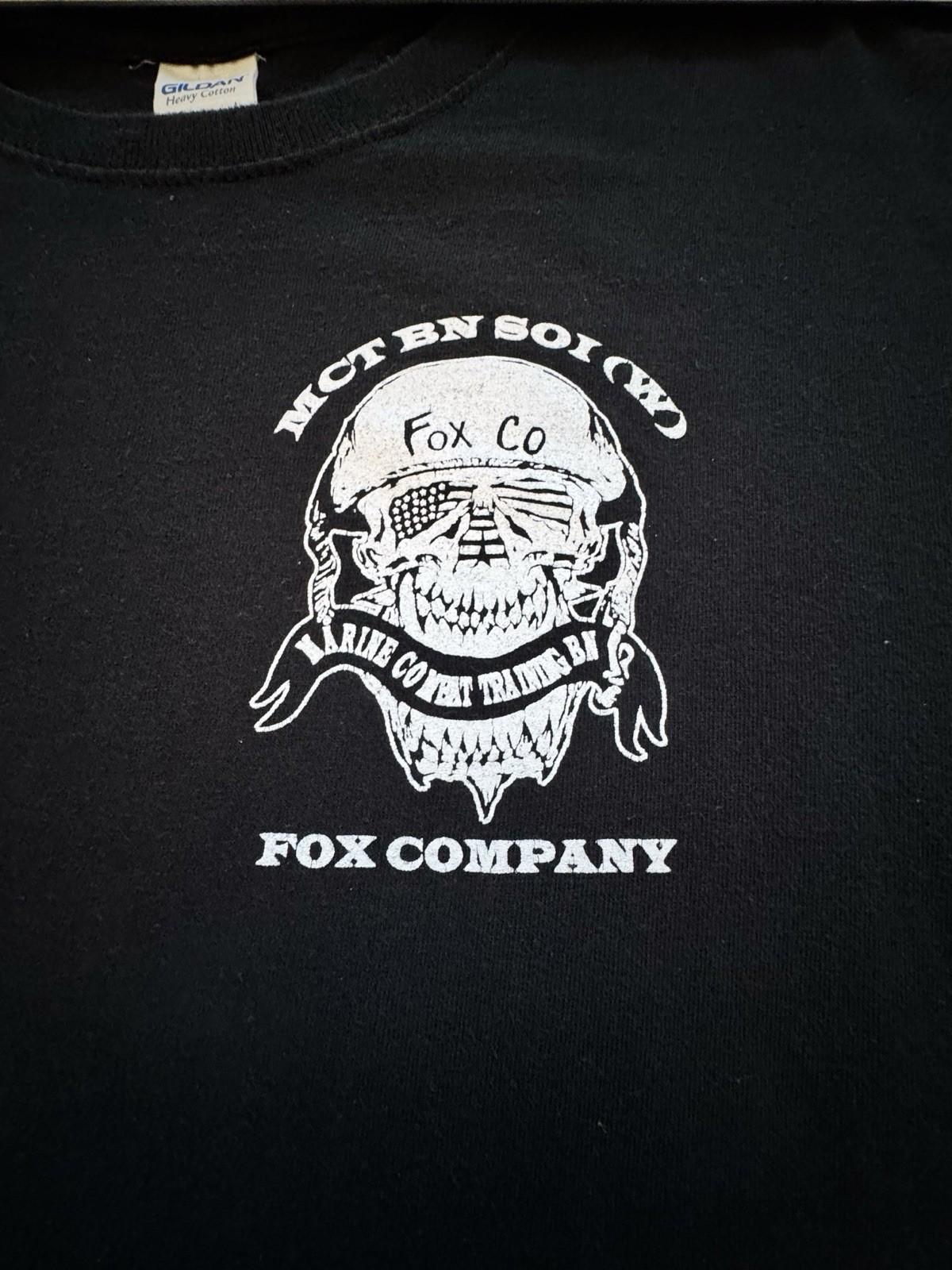 Vintage Fox Co Marine Combat Training Skull TShirt Mens Military Tee Size Medium