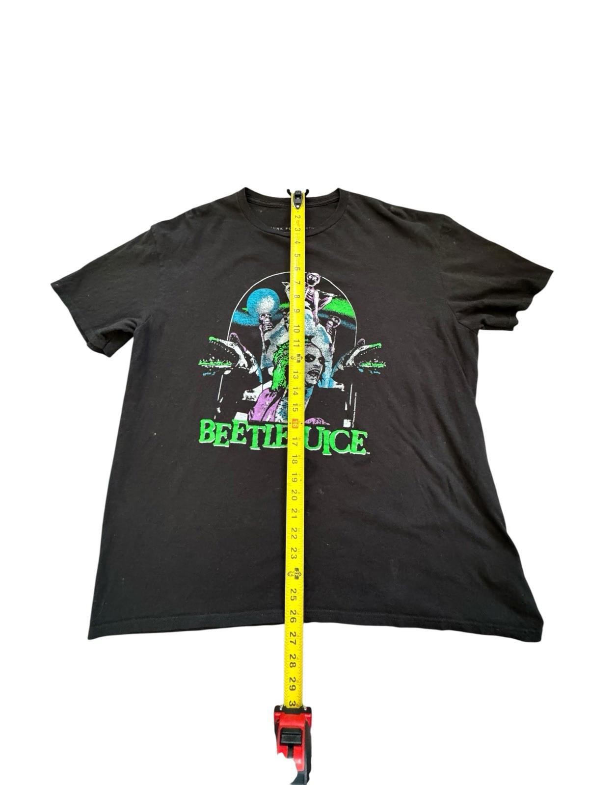Mens Junk Food Los Angeles California T Beetlejuice T-Shirt Black Halloween L