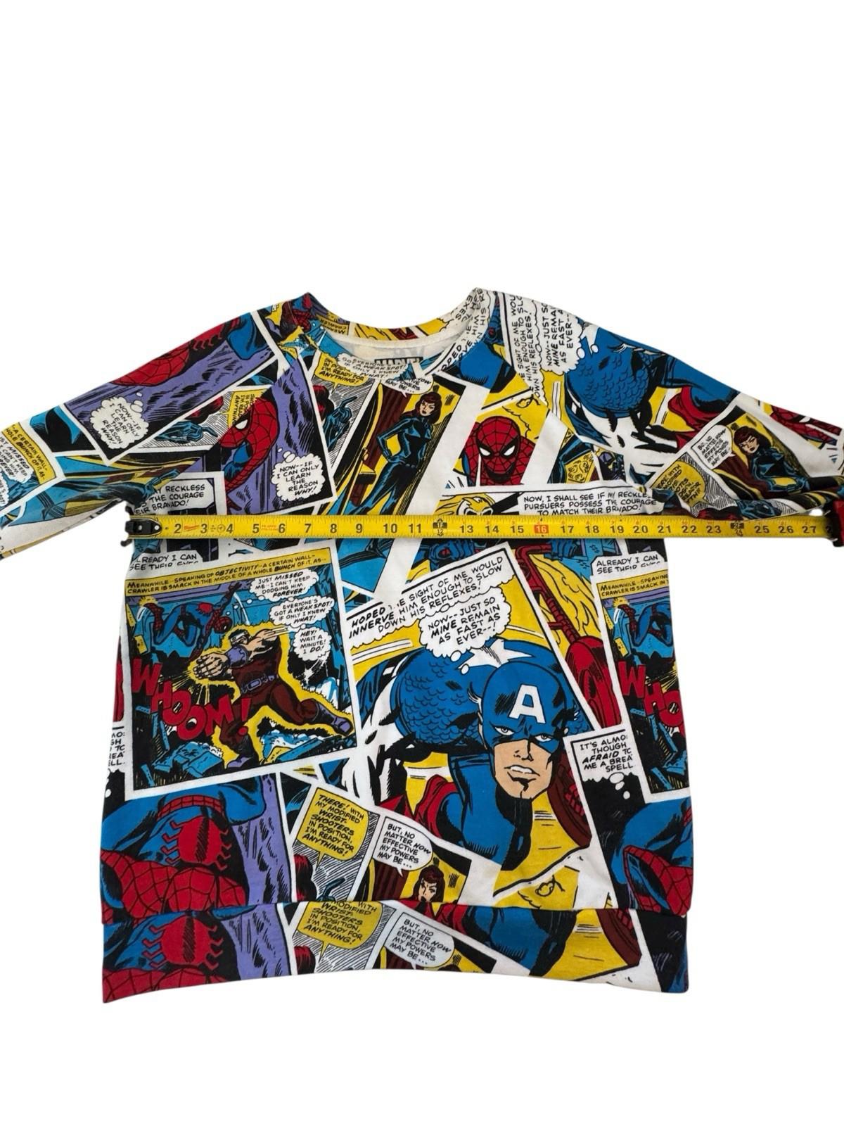Marvel Comic Strip Long Sleeve Shirt Comic Book Size Medium