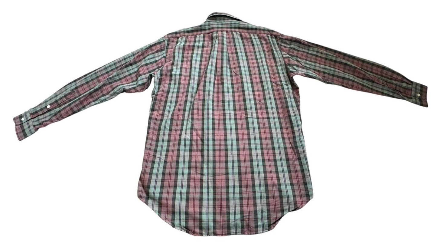 Ralph Lauren Men's Medium Blake Plaid Cotton Long Sleeve Button Down Shirt
