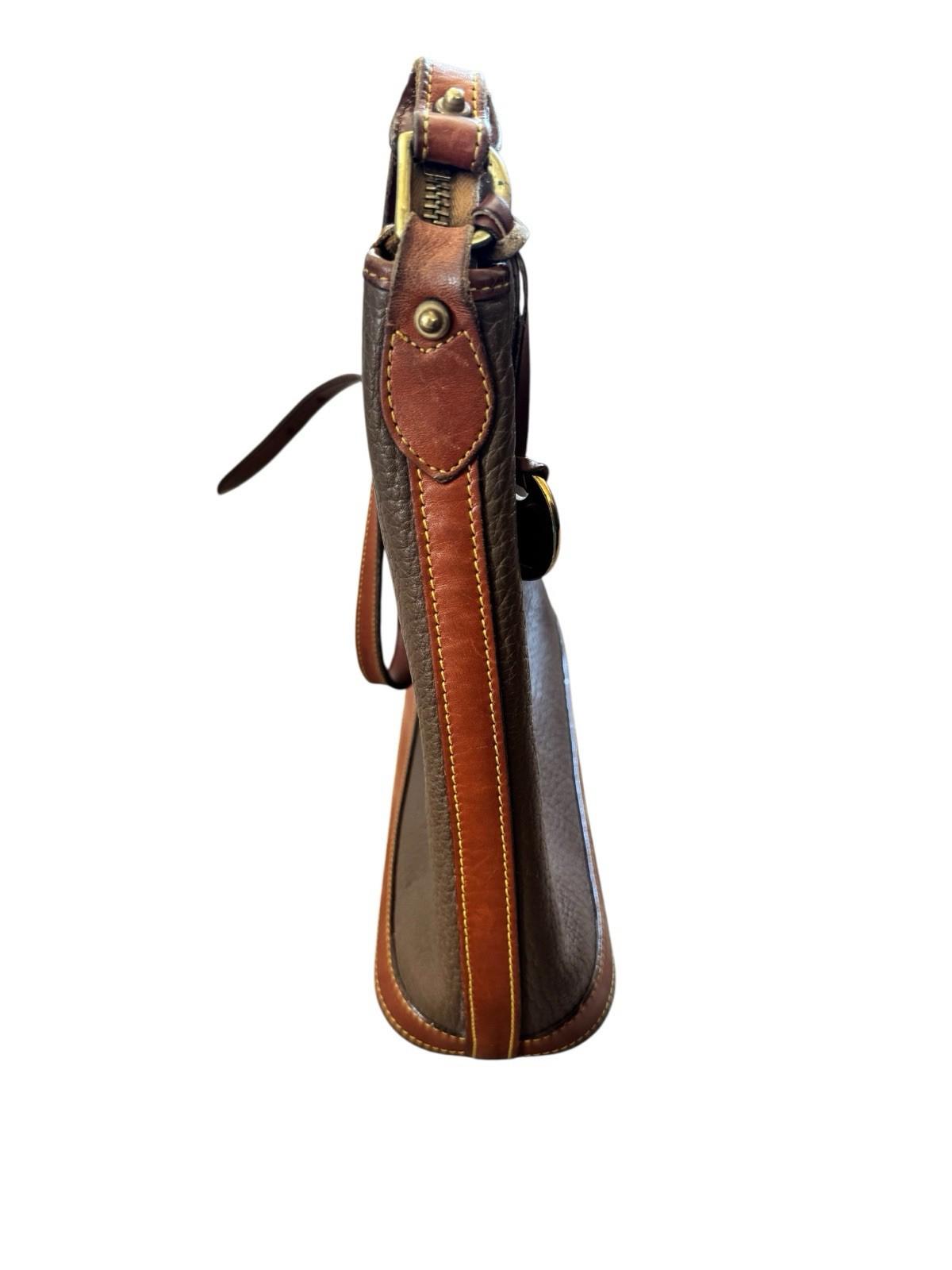 True Vintage Dooney And Bourke Brown Leather Satchel Handbag Pocketbook Bag