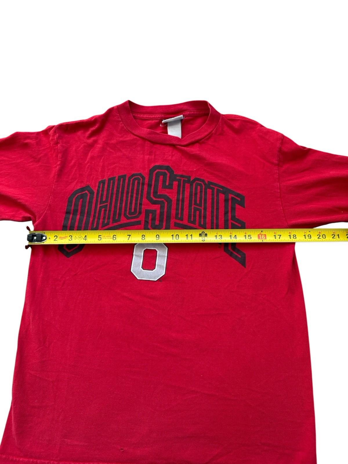 Vintage Lee Ohio State University College Jersey T-Shirt Red Size Large 14/16