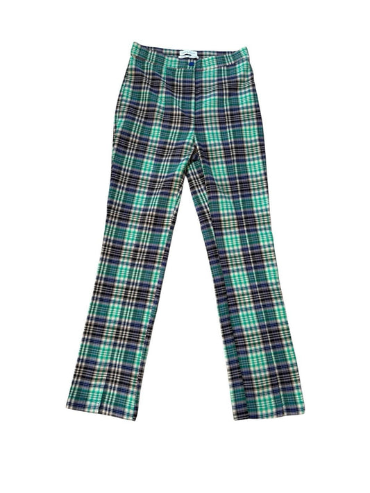 Urban Outfitters Size 4 Pants Plaid Retro Wide Slit Leg Teal Blue Black S BNWT