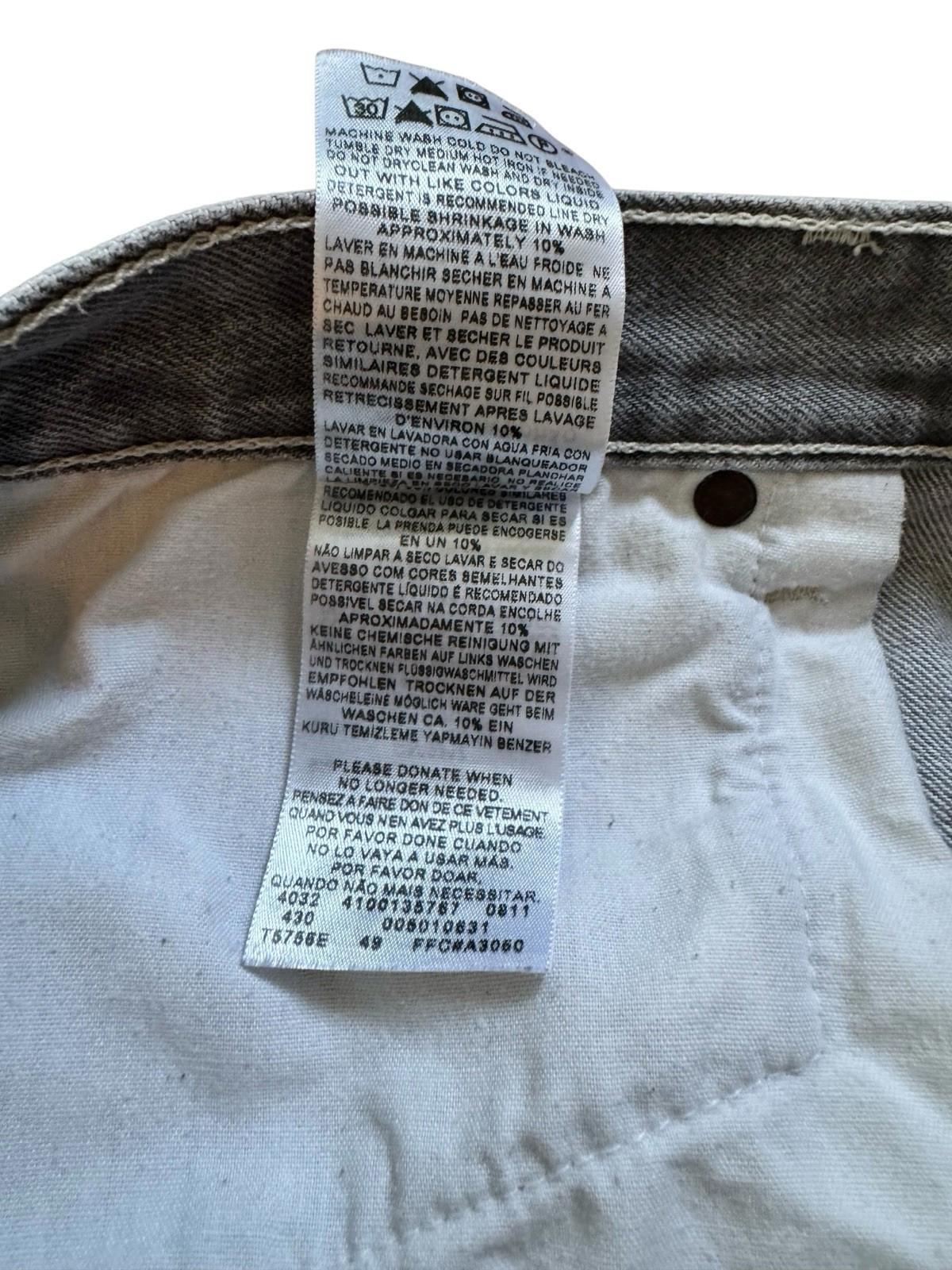 Vintage Mens Levis 501 Button Jeans Fly 34 x 32 Grey Near Perfect