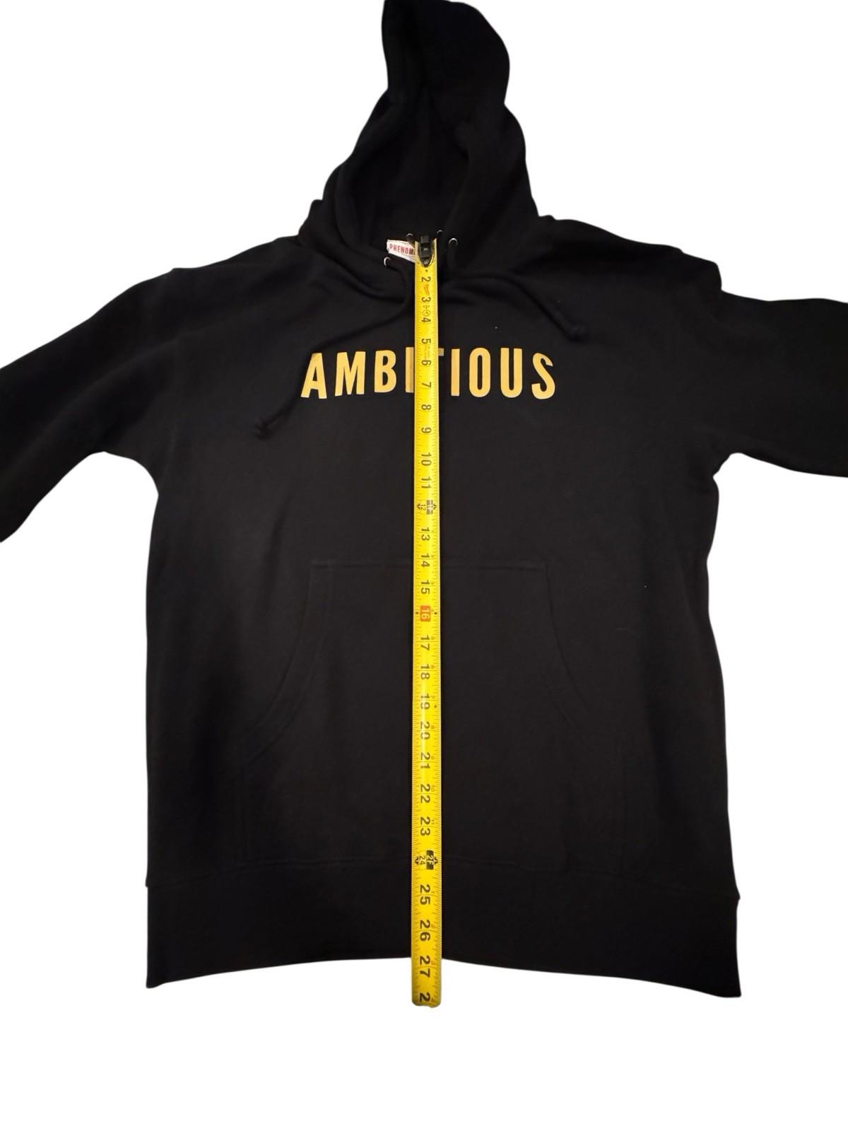 Phenomenal Brand AMBITIOUS Pullover Hoodie Sweatshirt Black Size Medium Mens