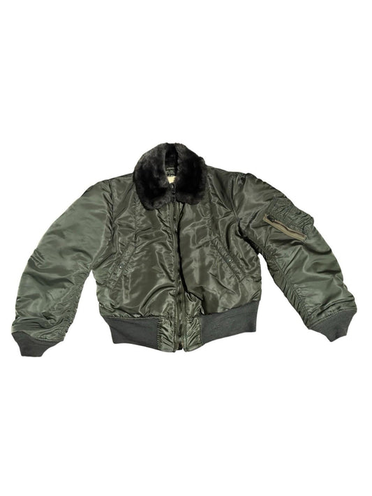 1970s Vietnam Women's Military Flight B-17B Nylon Bomber Jacket Scovill Medium