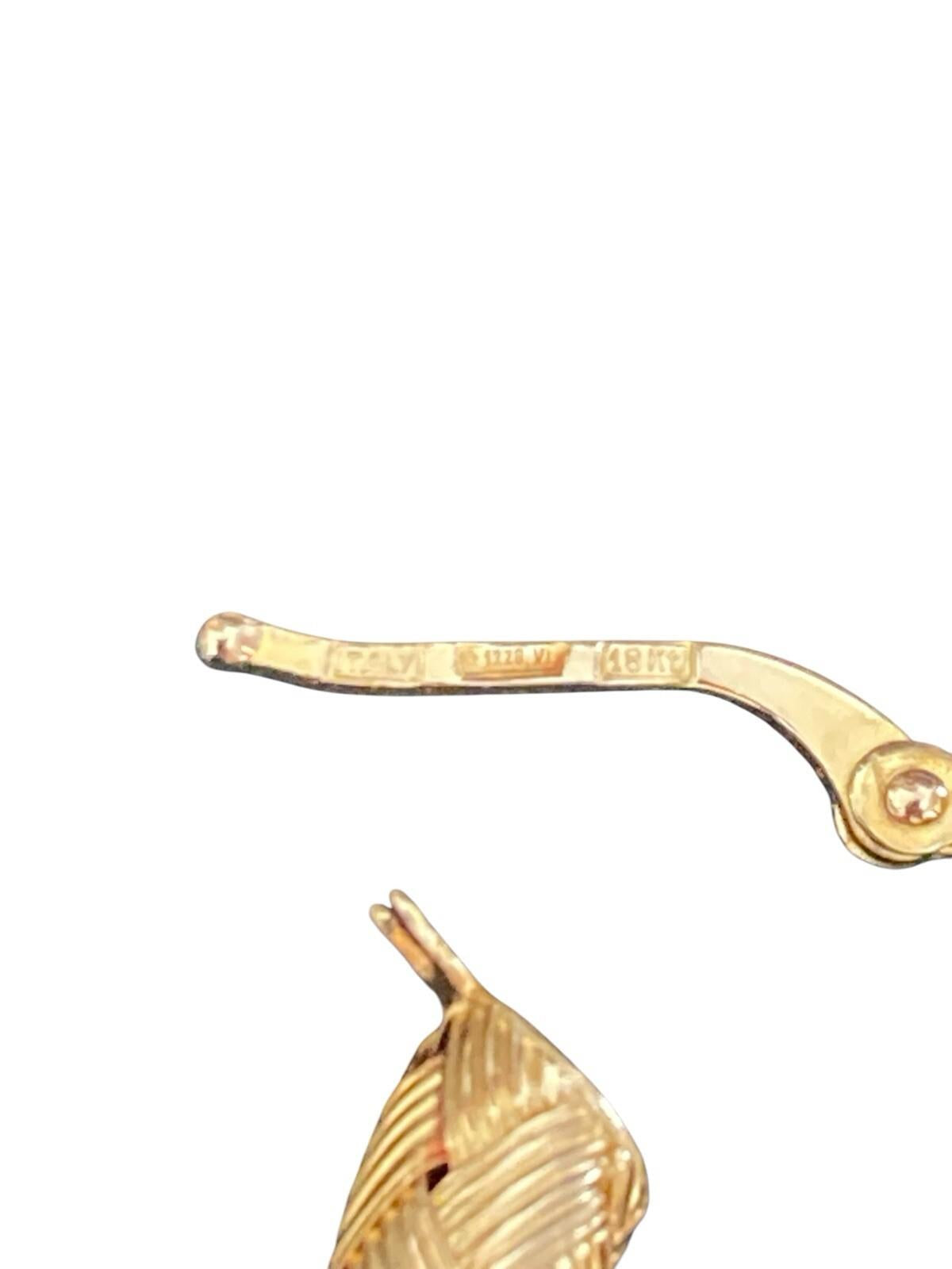Riccardo Marotto 18k Gold Ornate Patterned Hoop Earrings Italy