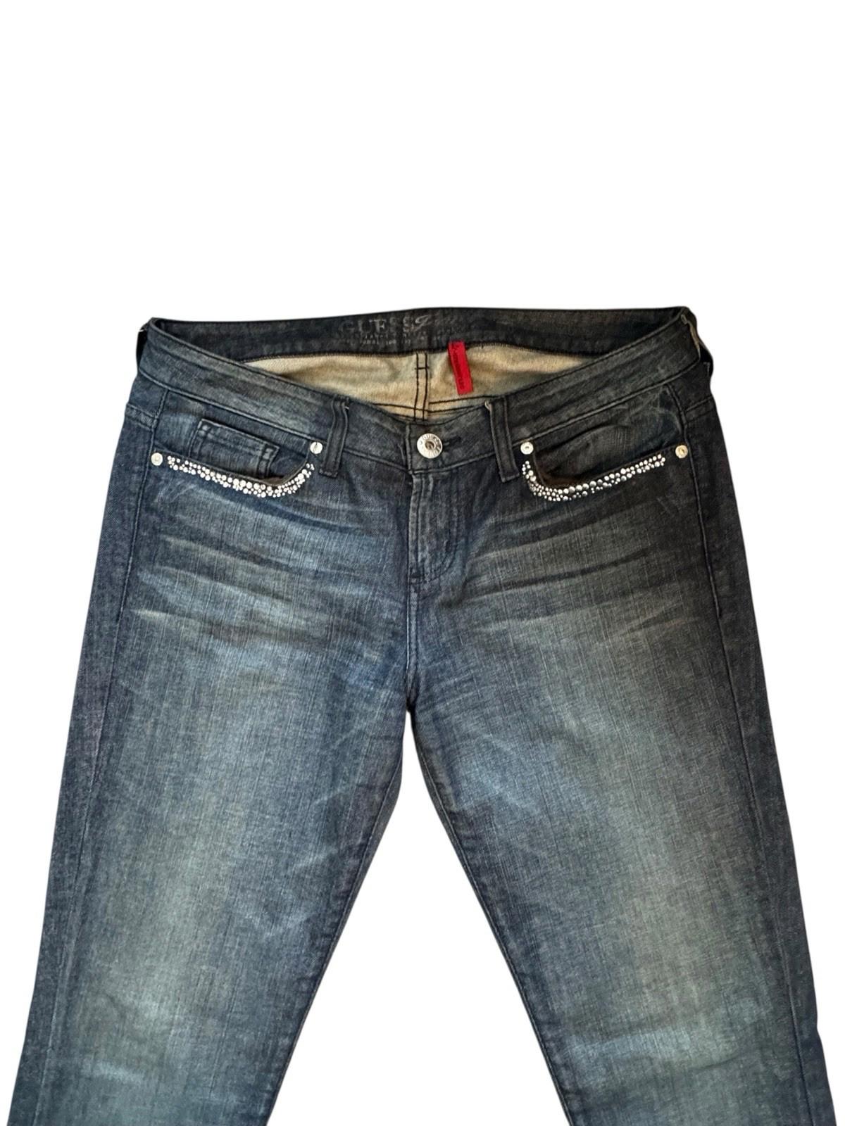 GUESS Designer Women's STARLIT Rhinestone Pocket Jeans Size 30