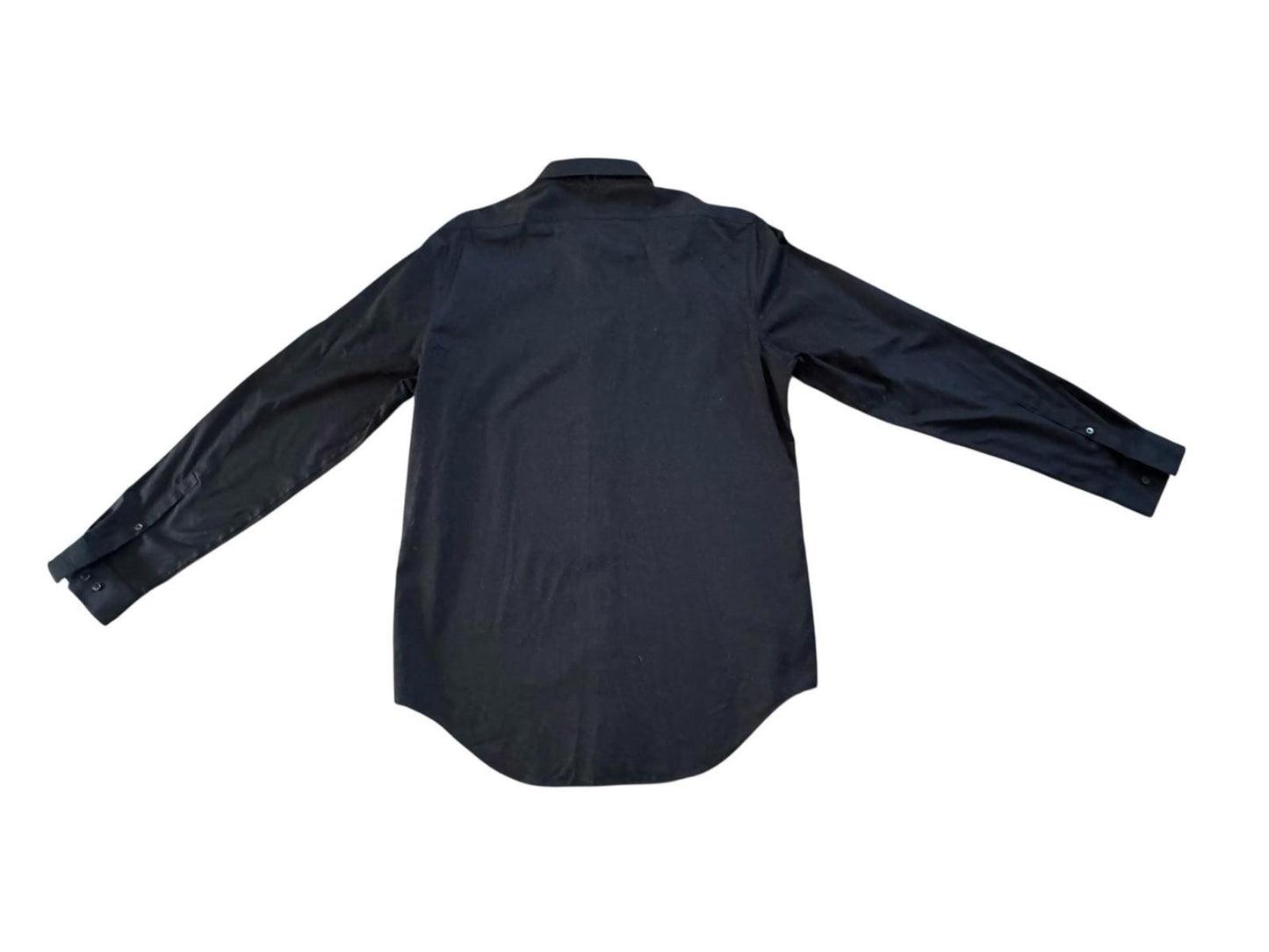 Calvin Klein Steel + Black Herringbone Men's Button Down Shirt 16 Slim Fit 34/35