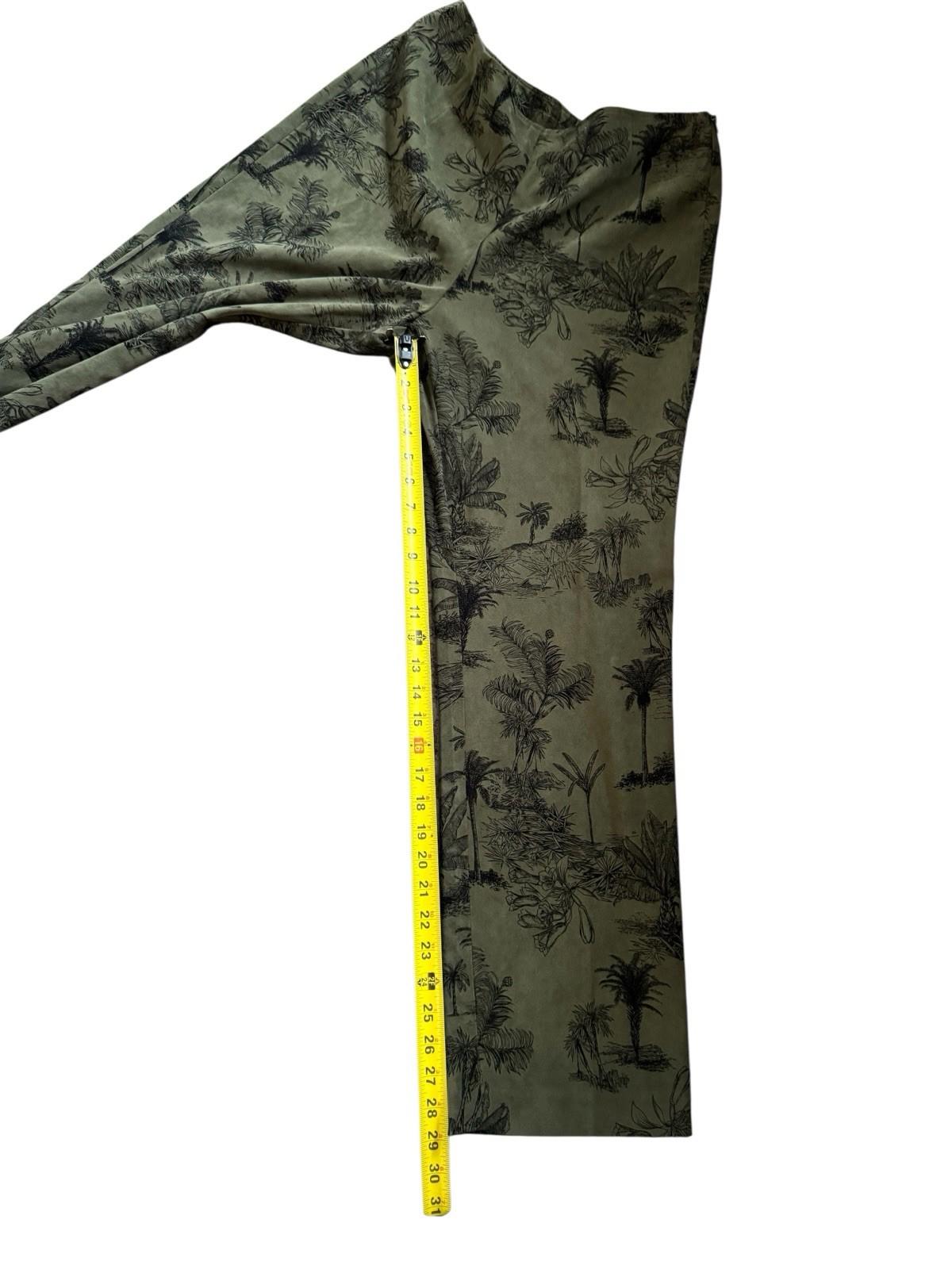 Vintage Y2K Womens Susan Bristol Green Palm Tree Pants Size 10 Dead Stock