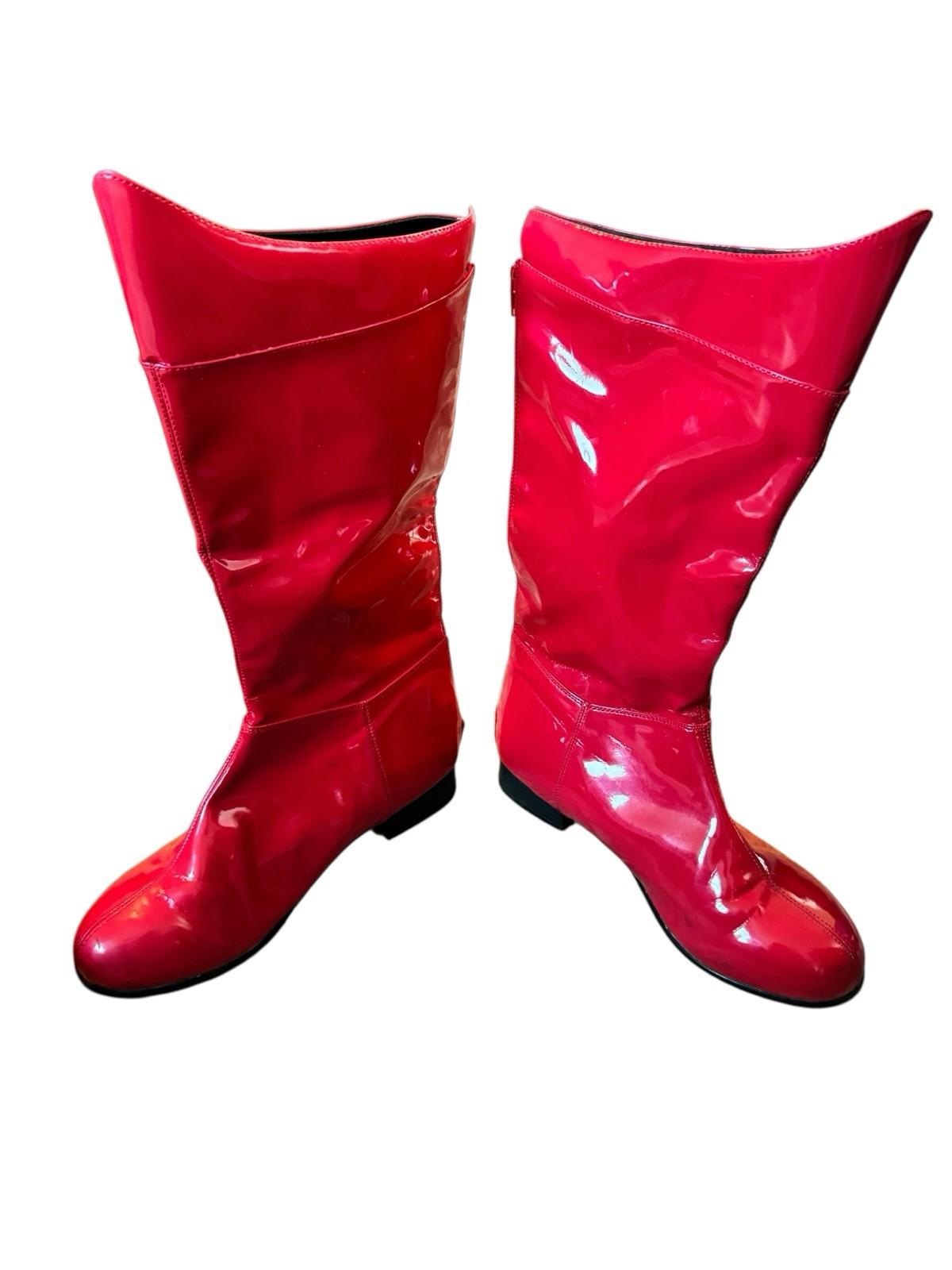 Funtasma Drag Knee High Zipper Superhero Boots Hero Halloween Mens Small 8/9