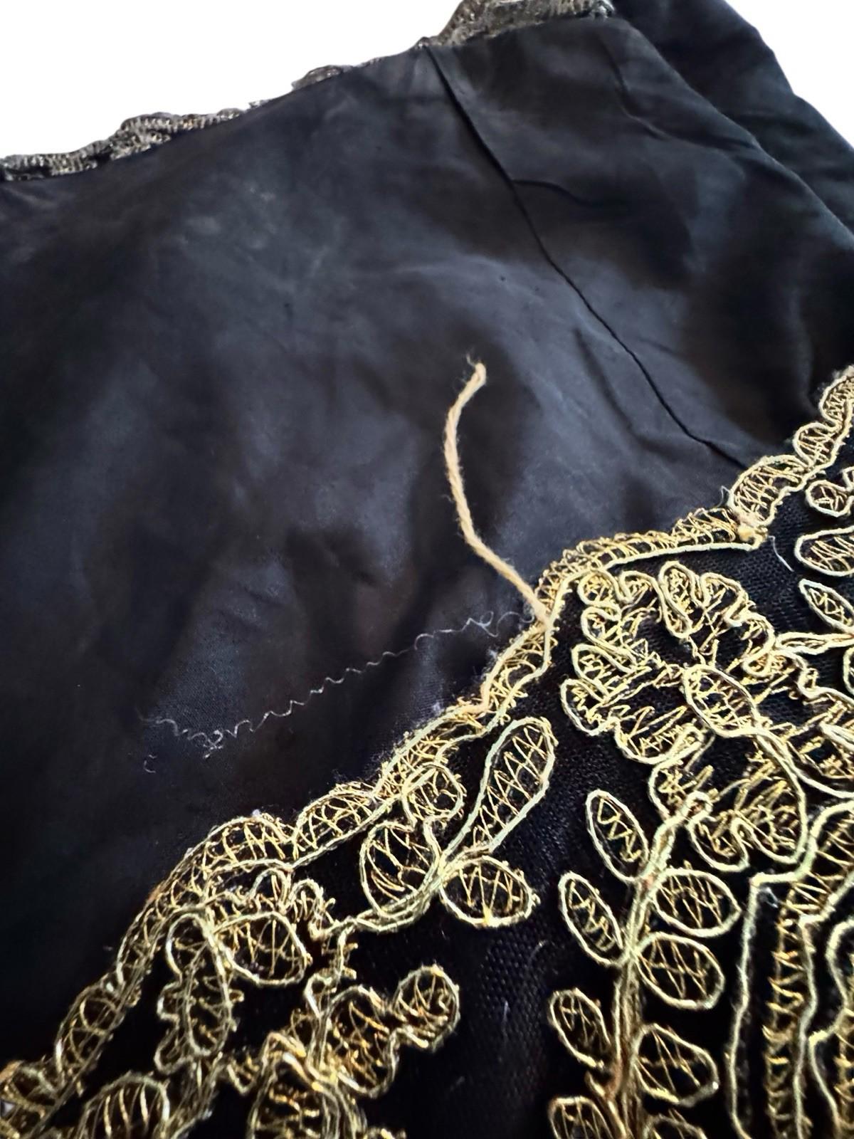 Grace Karin Black Gown Gold Floral Appliques Lined Formal Dress Size 16 Drag