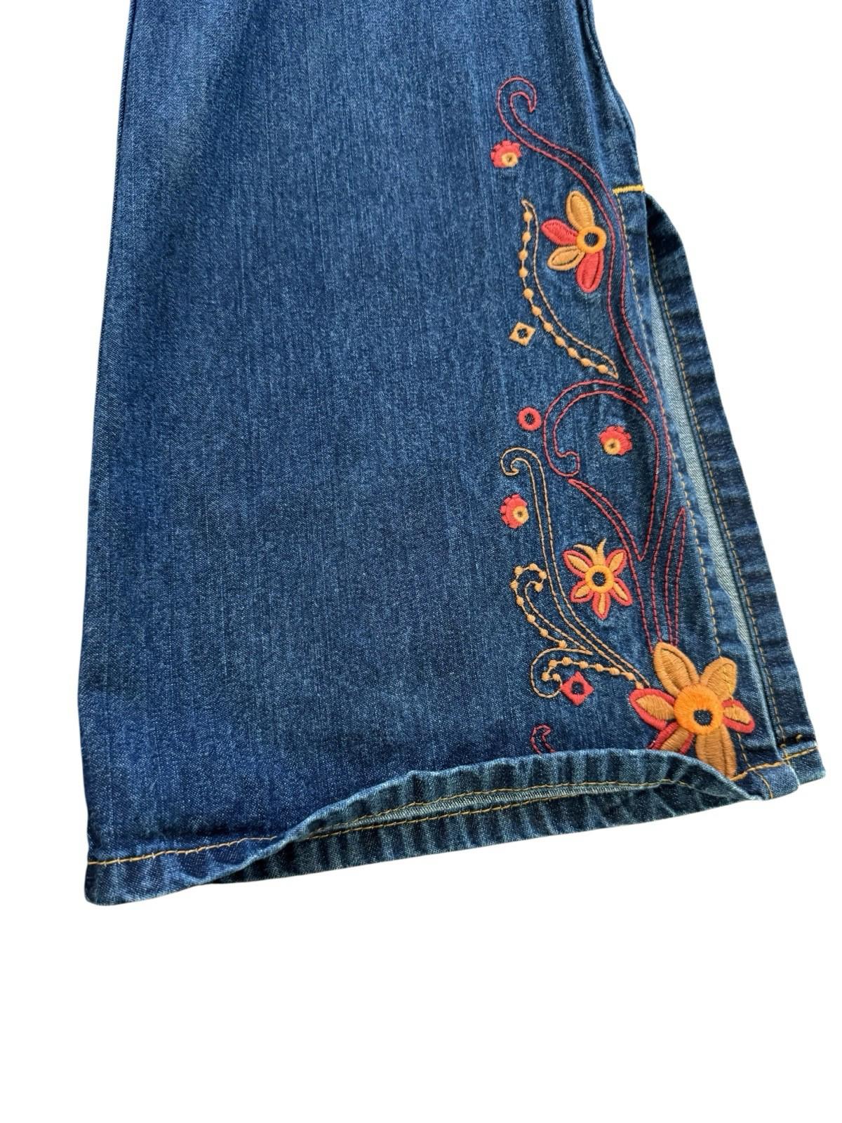Vintage Jordache Flower Power Split Bell Bottom Jeans Hippie Rock Joplin 7/8