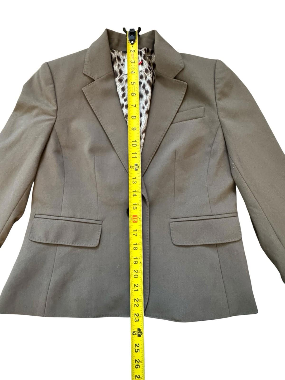 Anne Klein Blazer Suit Separates Jacket With Leopard Print Lining Size 6 Petite