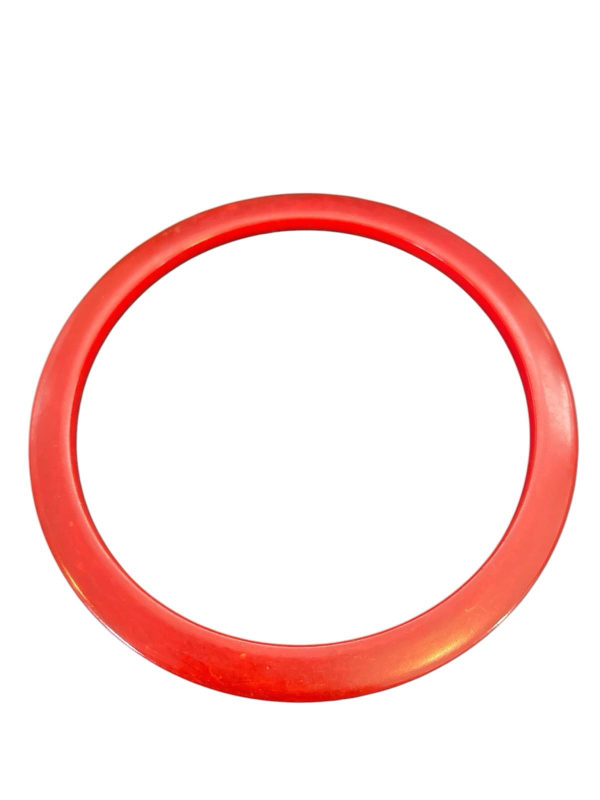 FOUR Vintage Bakelite Red Stackable Spacer Bangle Bracelets Cherry Red Art Deco