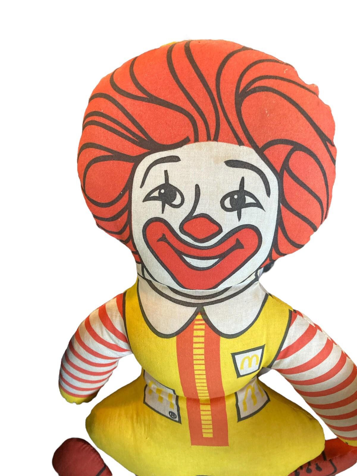 Pair Vintage 1973 McDonald's Ronald McDonald and Hamburglar Stuffed Animal Toys