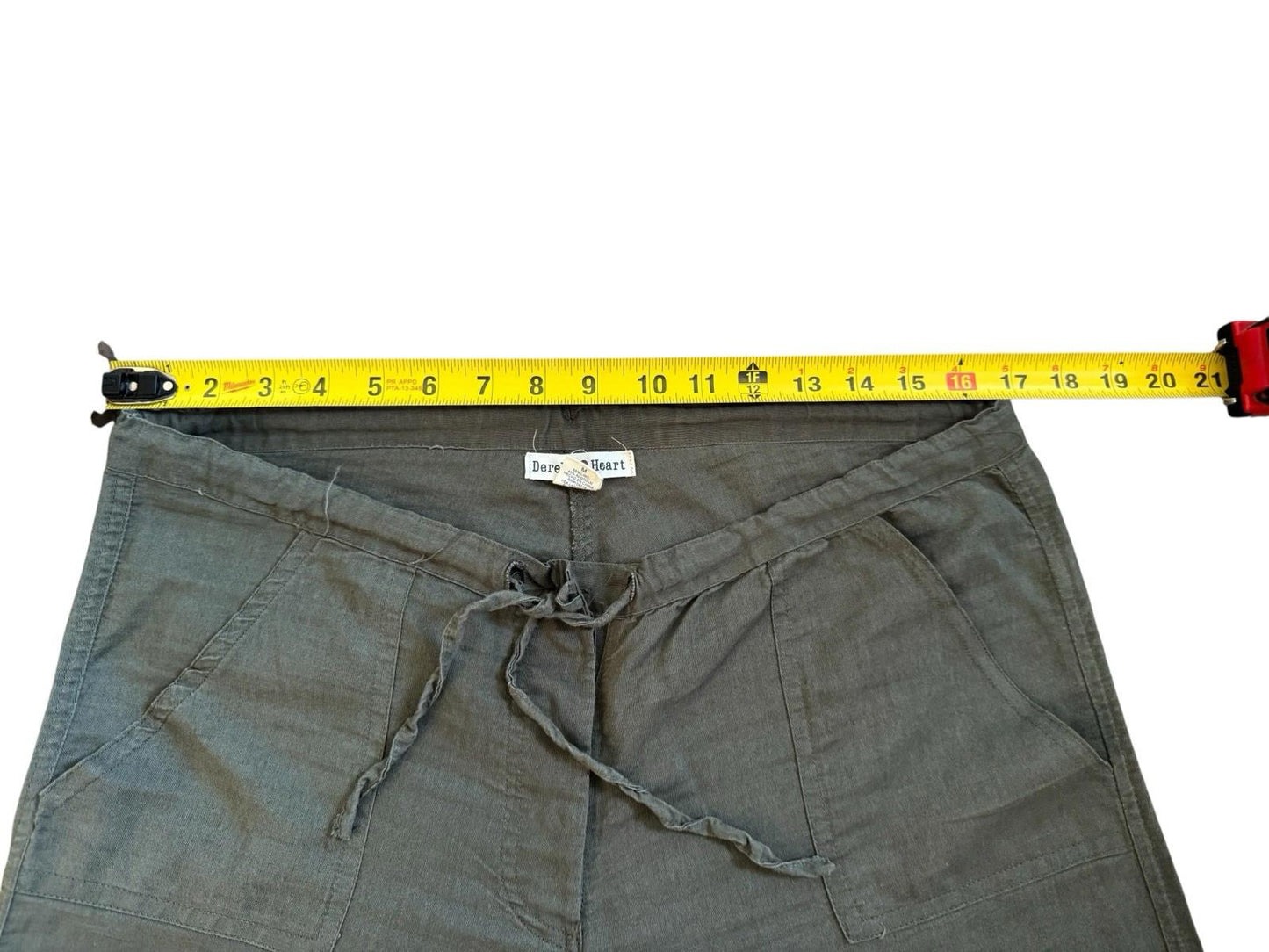 Derek Heart Linen Pants Womens Green Wide Leg Great For Warm Weather Medium