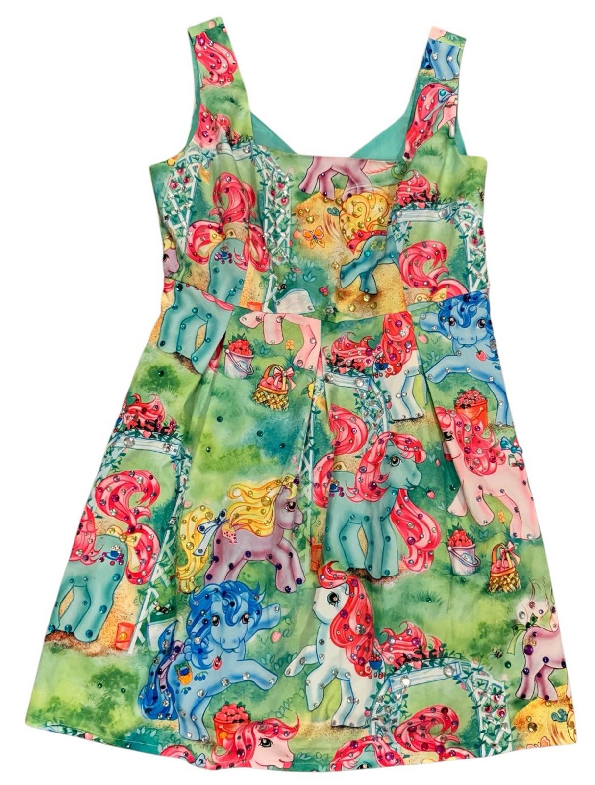 Iron Fist BEDAZZLED My Little Pony Dolls Mini Dress Colorful Drag Kawaii OOAK XL