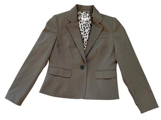 Anne Klein Blazer Suit Separates Jacket With Leopard Print Lining Size 6 Petite