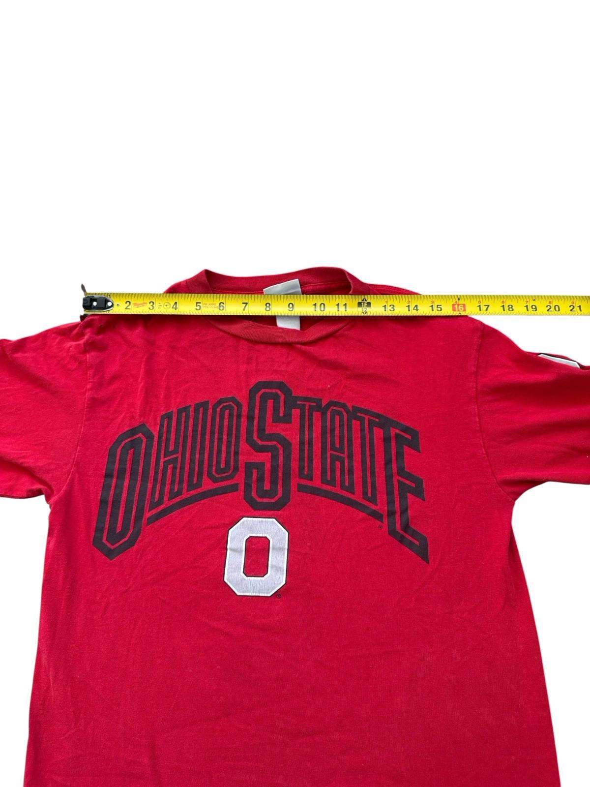 Vintage Lee Ohio State University College Jersey T-Shirt Red Size Large 14/16