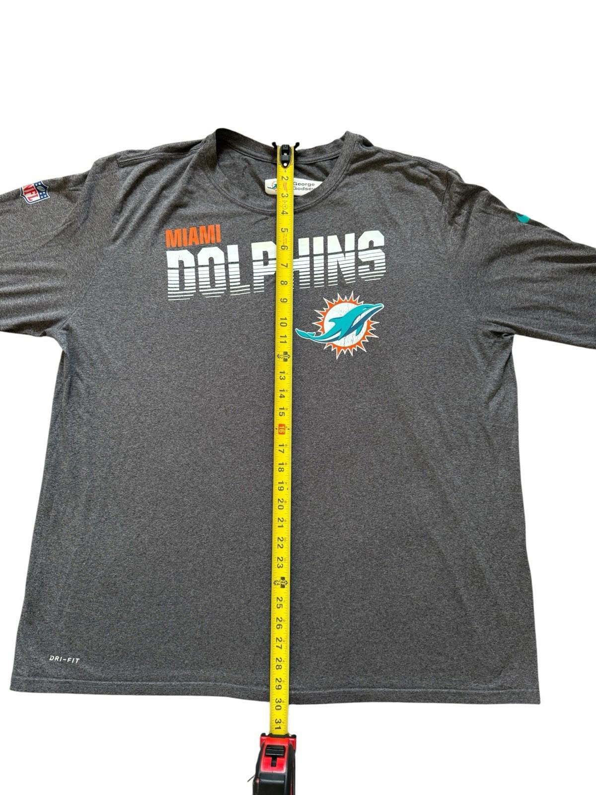 Miami Dolphins Football Long Sleeve T-Shirt George Godsey Worn Size 3XL