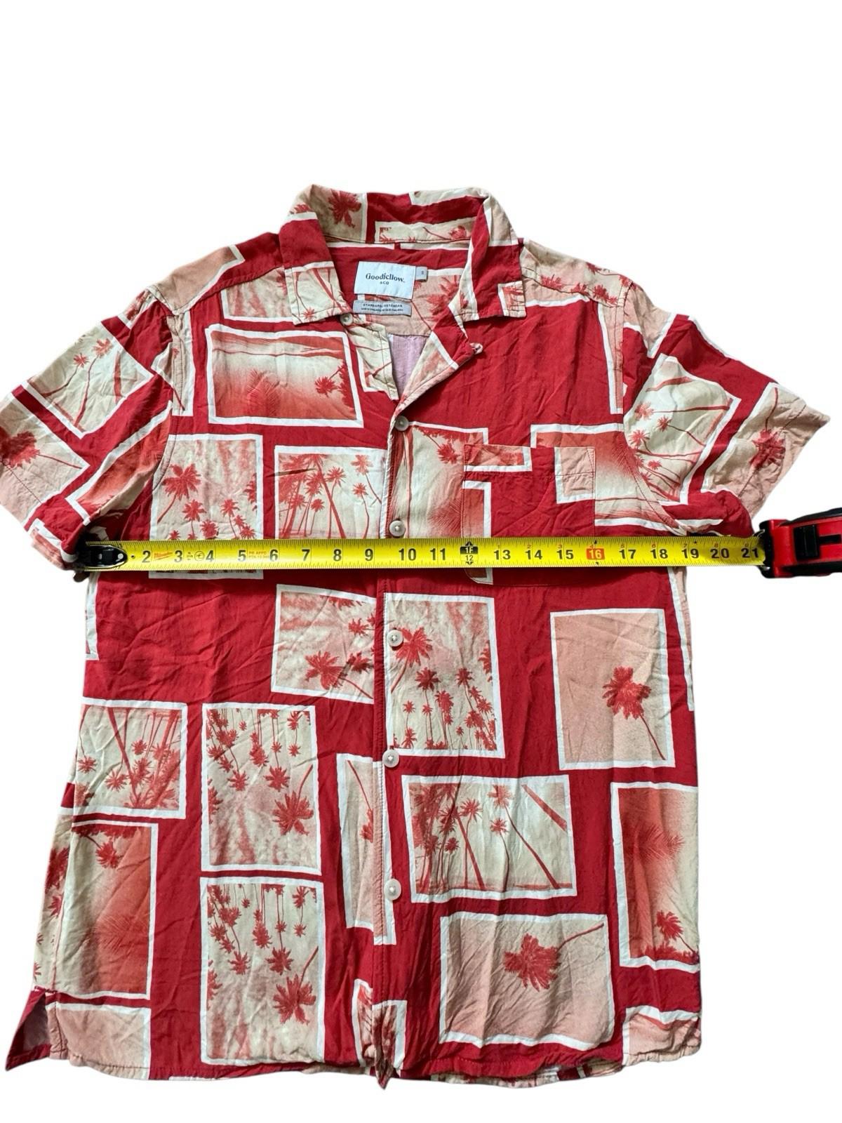 Goodfellow and Co Hawaiian Shirt Size Small Red Palm Trees
