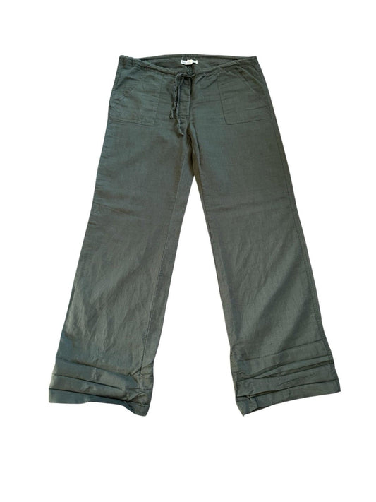 Derek Heart Linen Pants Womens Green Wide Leg Great For Warm Weather Medium