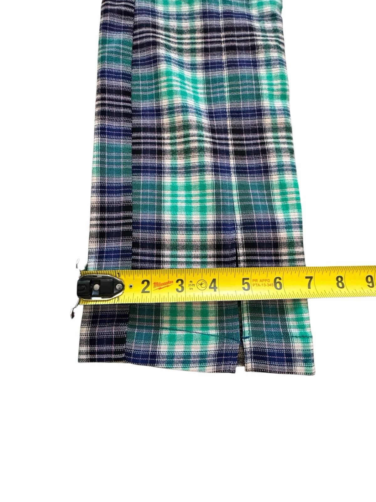 Urban Outfitters Size 4 Pants Plaid Retro Wide Slit Leg Teal Blue Black S BNWT