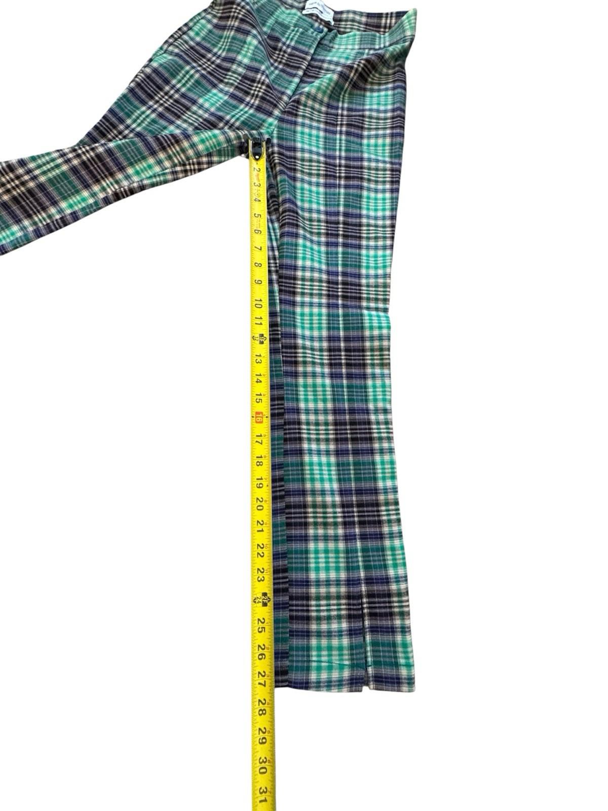 Urban Outfitters Size 4 Pants Plaid Retro Wide Slit Leg Teal Blue Black S BNWT