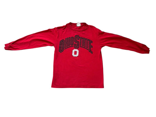 Vintage Lee Ohio State University College Jersey T-Shirt Red Size Large 14/16