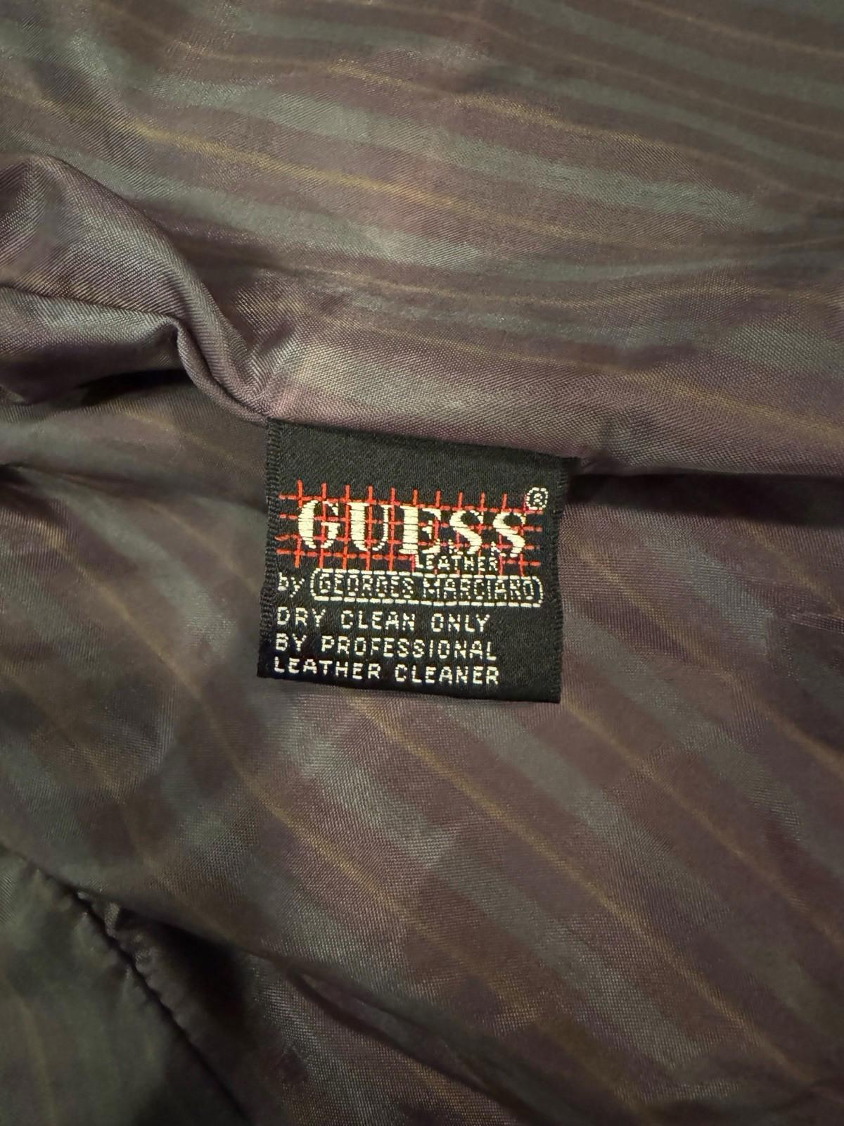 Guess Mens Leather Coat Blazer George's Marciano Suede Smoker's Jacket Large