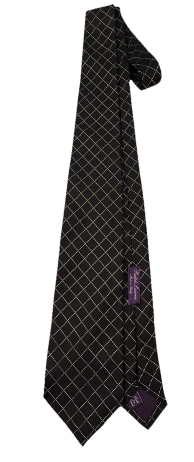 HANDSOME SOPHISTICATED RALPH LAUREN PURPLE LABEL SILK TIE HAND MADE IN ITALY
