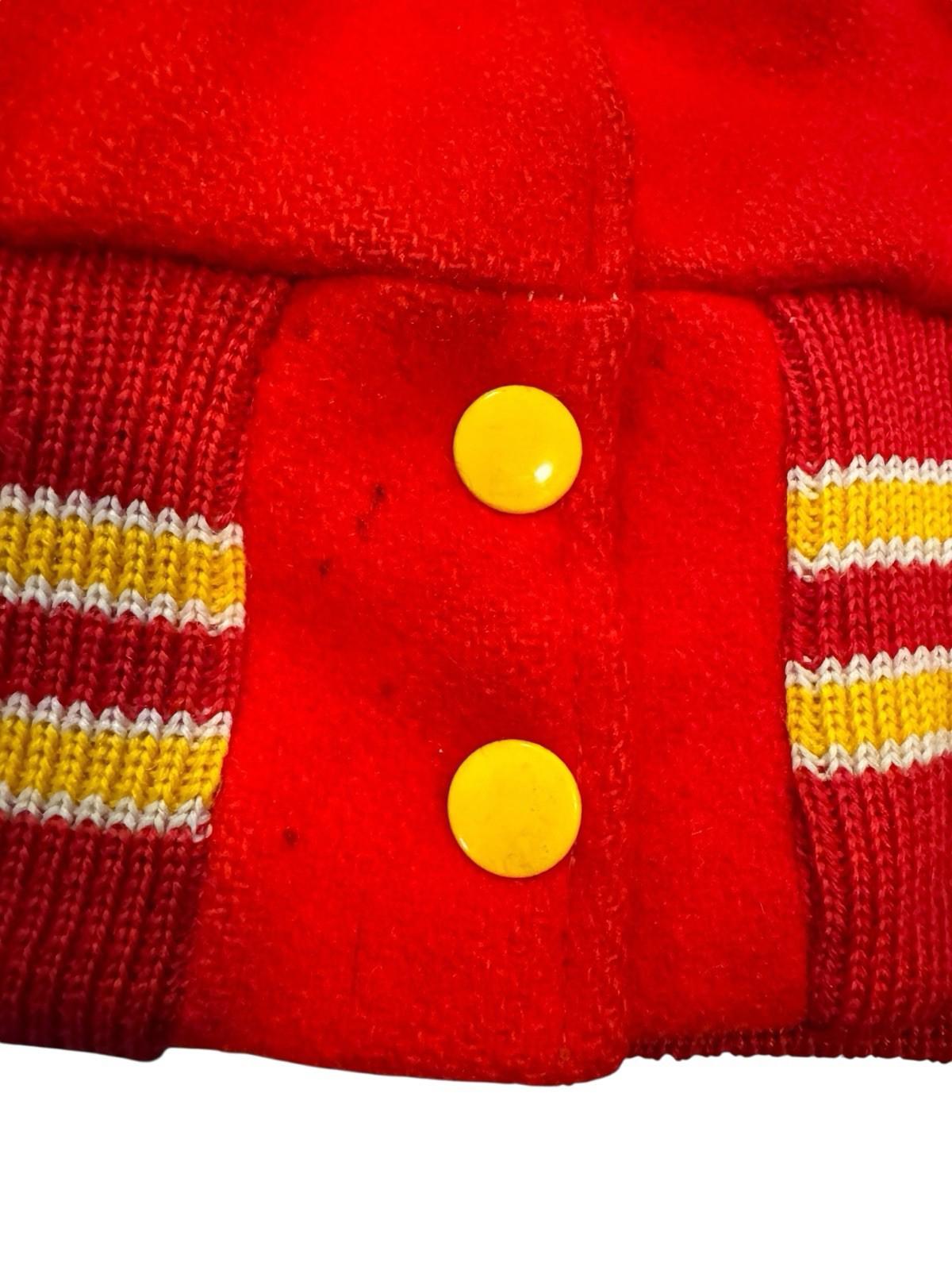 Vintage Skookum Women's Wool Red Yellow Softball JV Varsity Jacket Halloween
