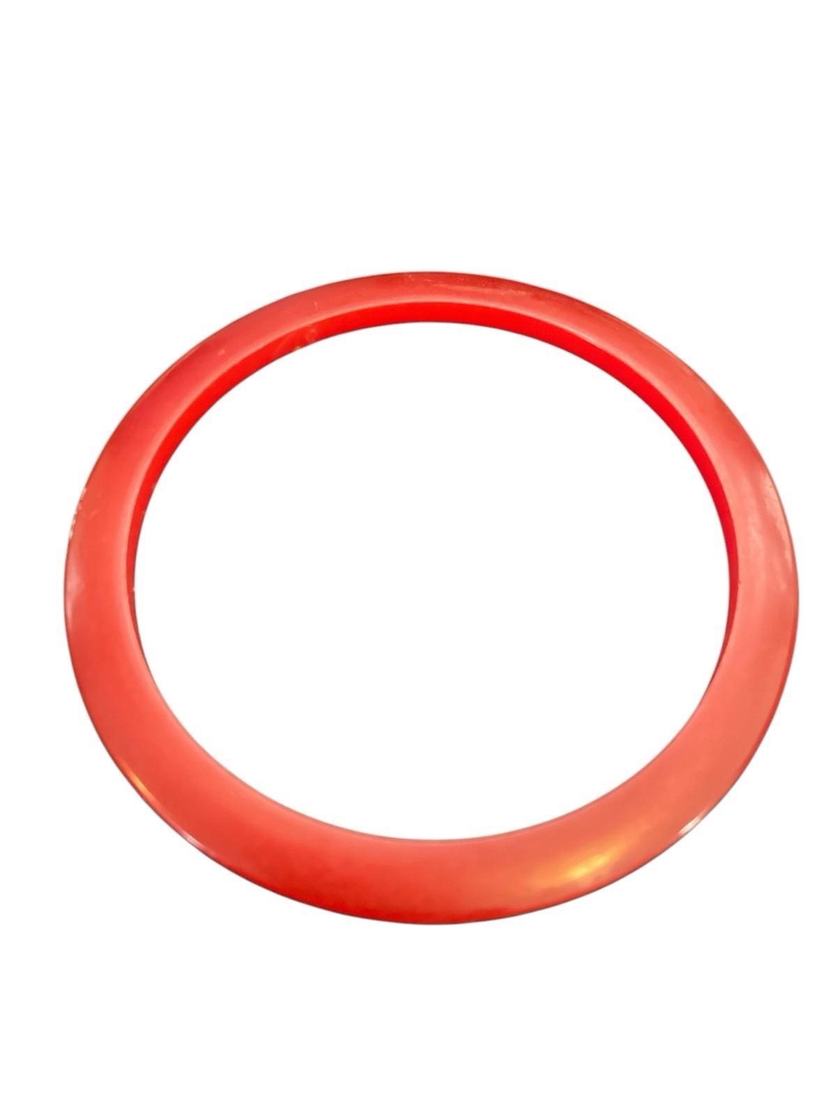 FOUR Vintage Bakelite Red Stackable Spacer Bangle Bracelets Cherry Red Art Deco