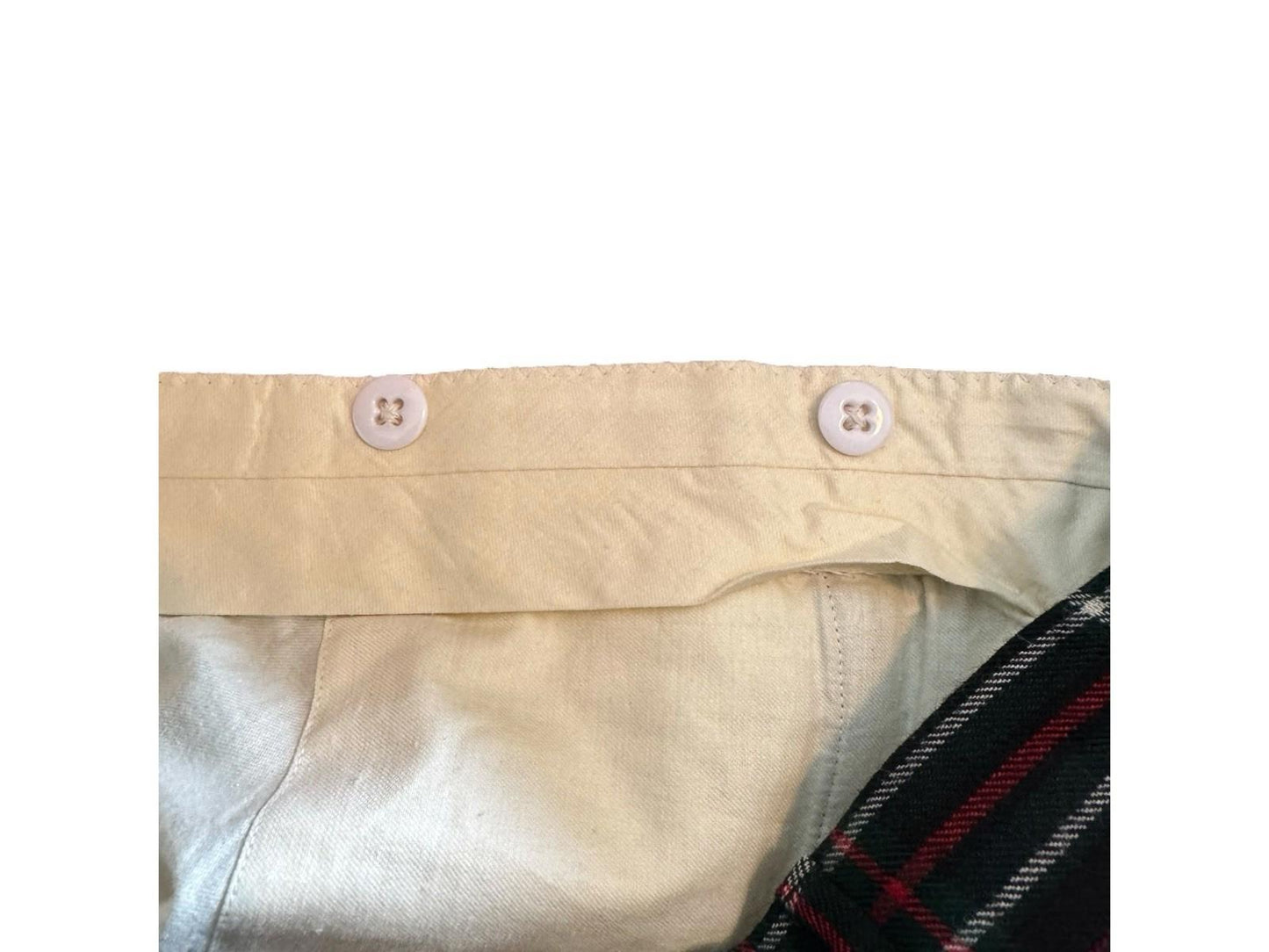 POSH Newport Beach Wool Plaid Pants With Suspender Buttons NWOT 31x28