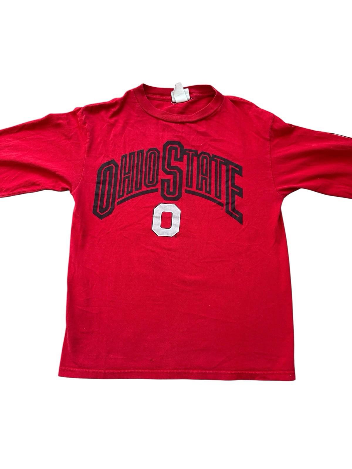 Vintage Lee Ohio State University College Jersey T-Shirt Red Size Large 14/16