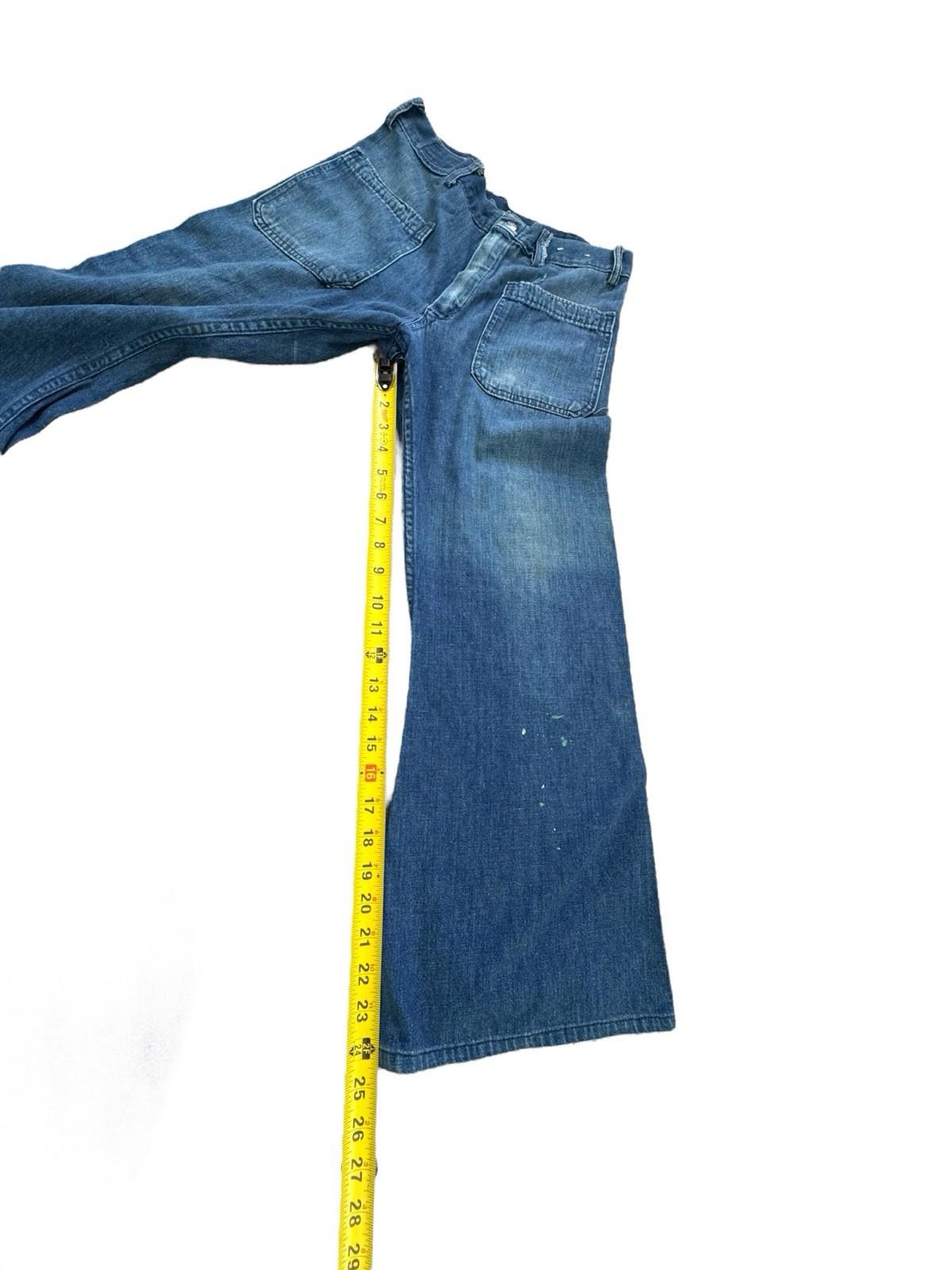 1970’s Seafarer Dungarees Vintage Denim Bell Botton Navy Jeans Size 28x24