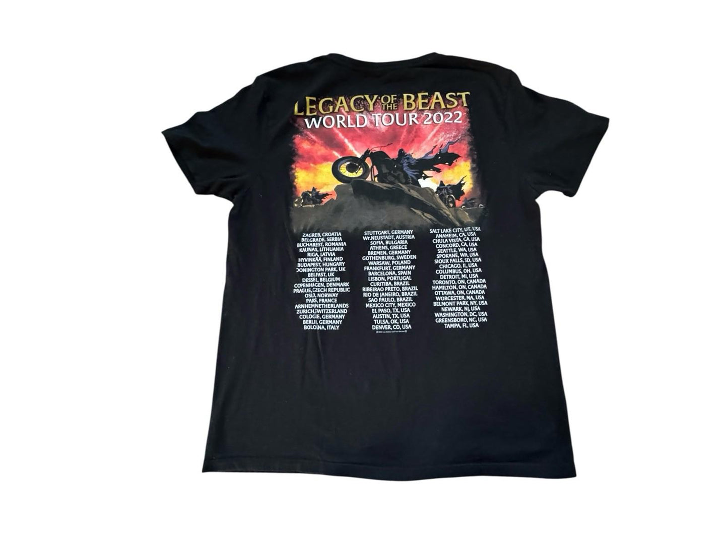 Iron Maiden Legacy Of The Beast World Tour 2022 Men’s Black XL T-Shirt FREE SHIP