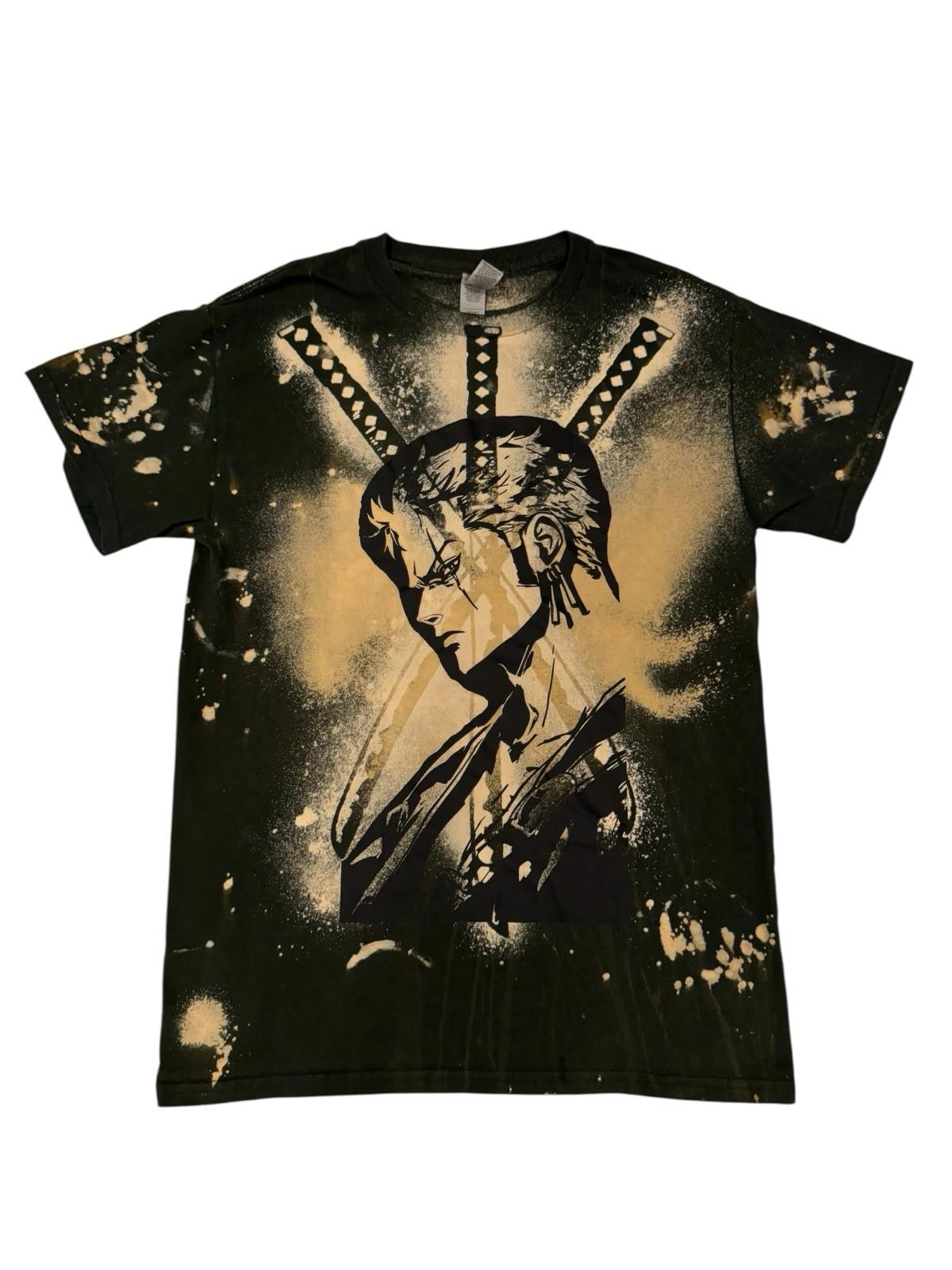 Insane One Piece Roronoa Zoro Black T-shirt Anime Manga Swords Tee Shirt Small