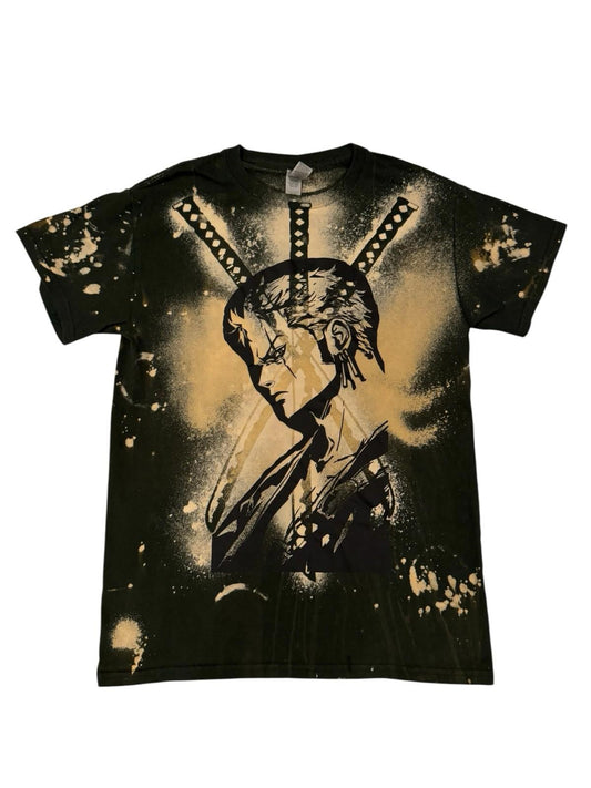 Insane One Piece Roronoa Zoro Black T-shirt Anime Manga Swords Tee Shirt Small