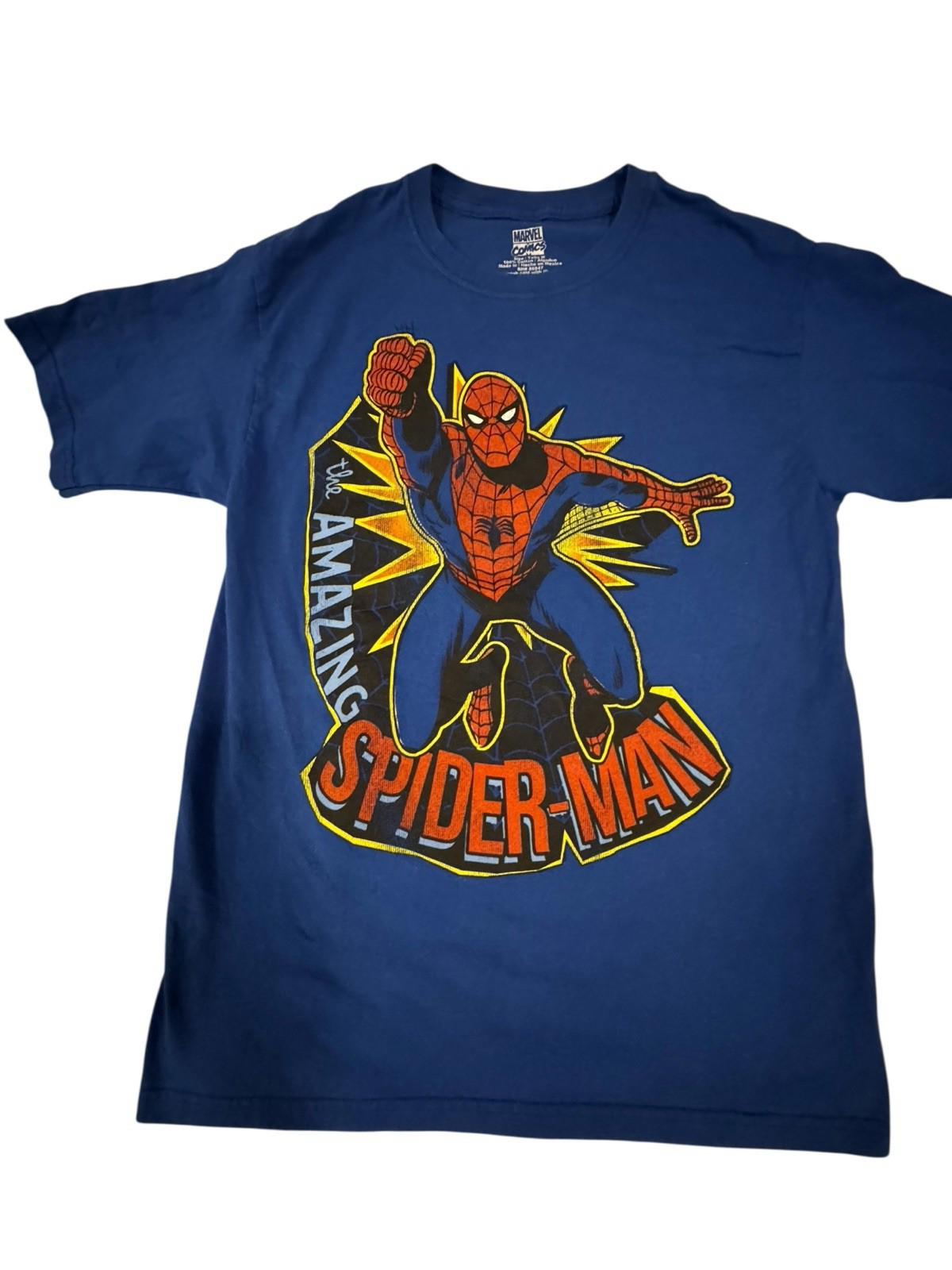 Marvel Spiderman Blue Tshirt Comic Movie T-Shirt Tee Shirt Mens M Spider-Man