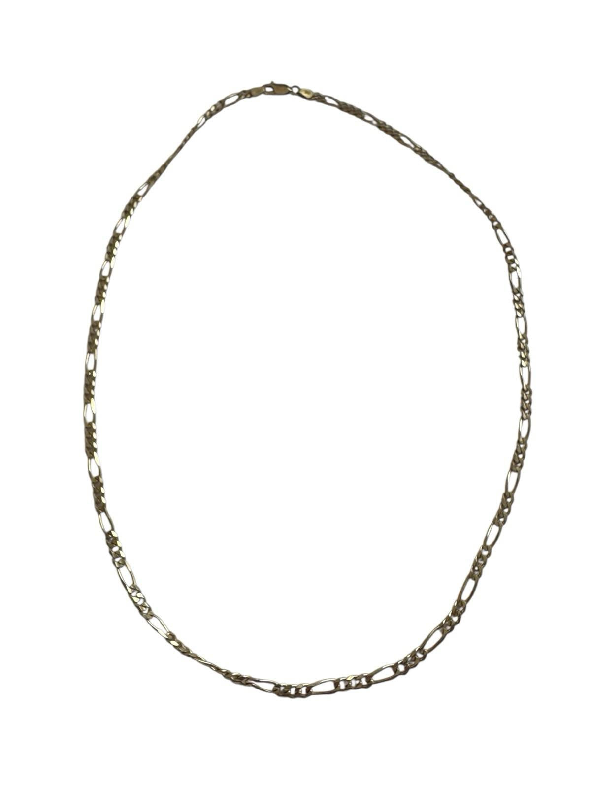 14k Yellow 585 Gold Figaro Link Chain Necklace 20” 13.31g Vintage Estate