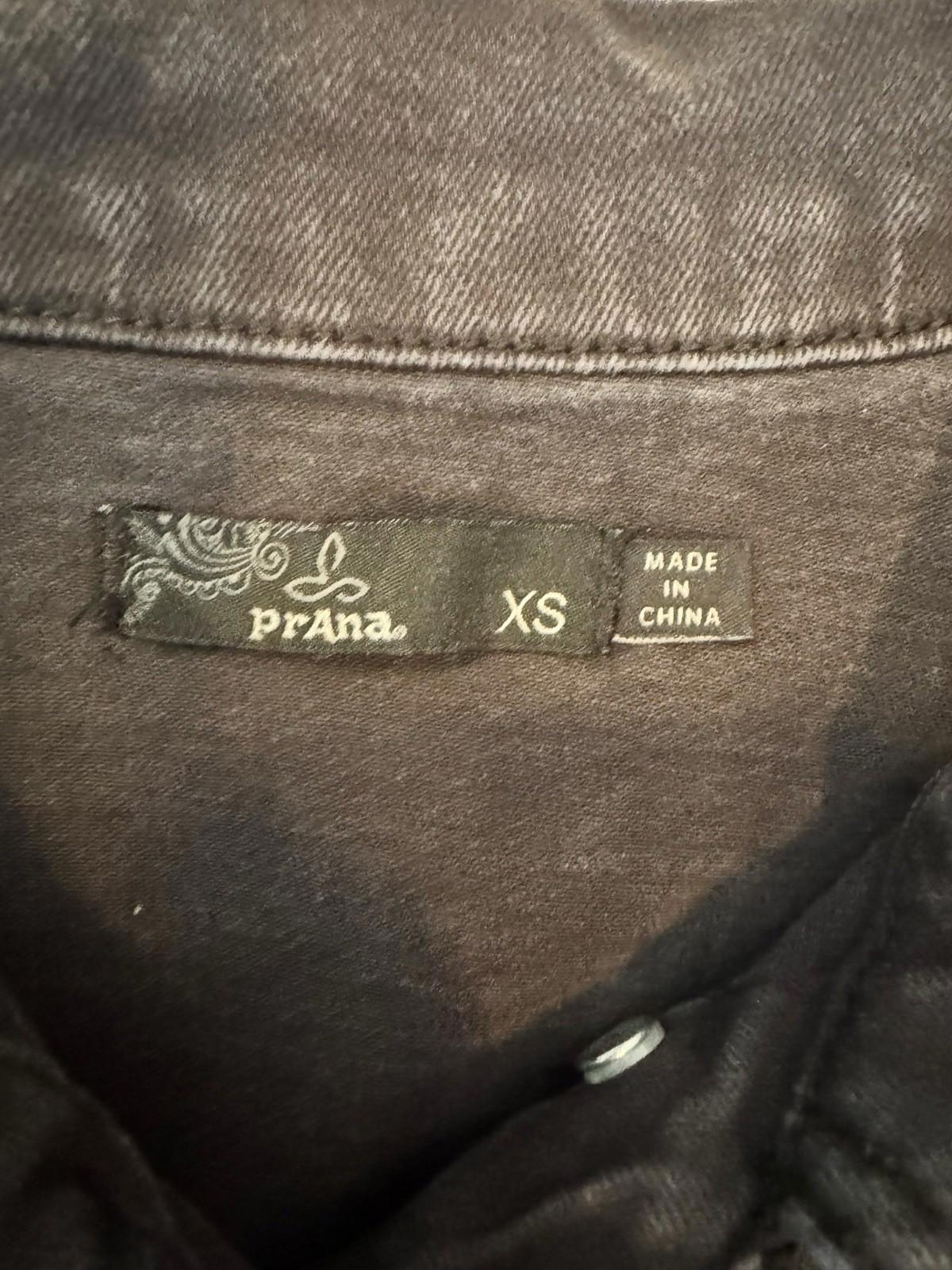 Prana Black Denim Jacket Size Small Women's