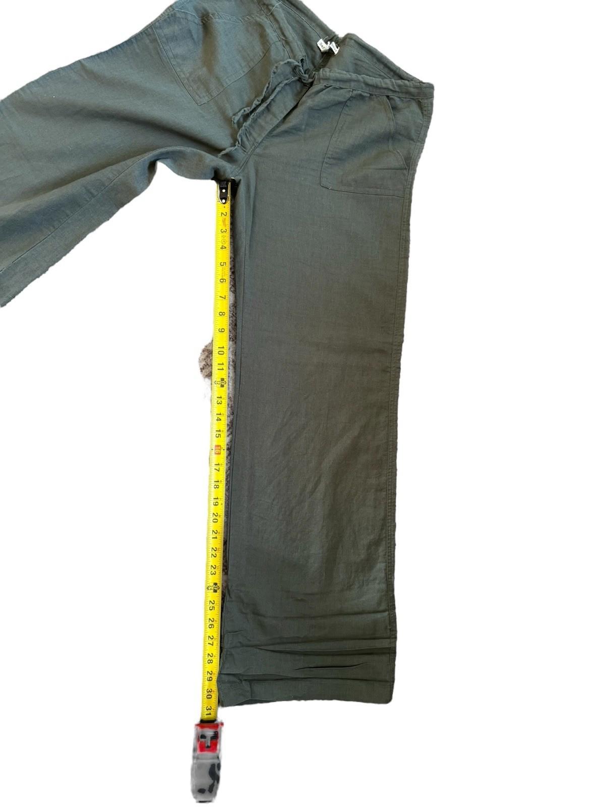 Derek Heart Linen Pants Womens Green Wide Leg Great For Warm Weather Medium