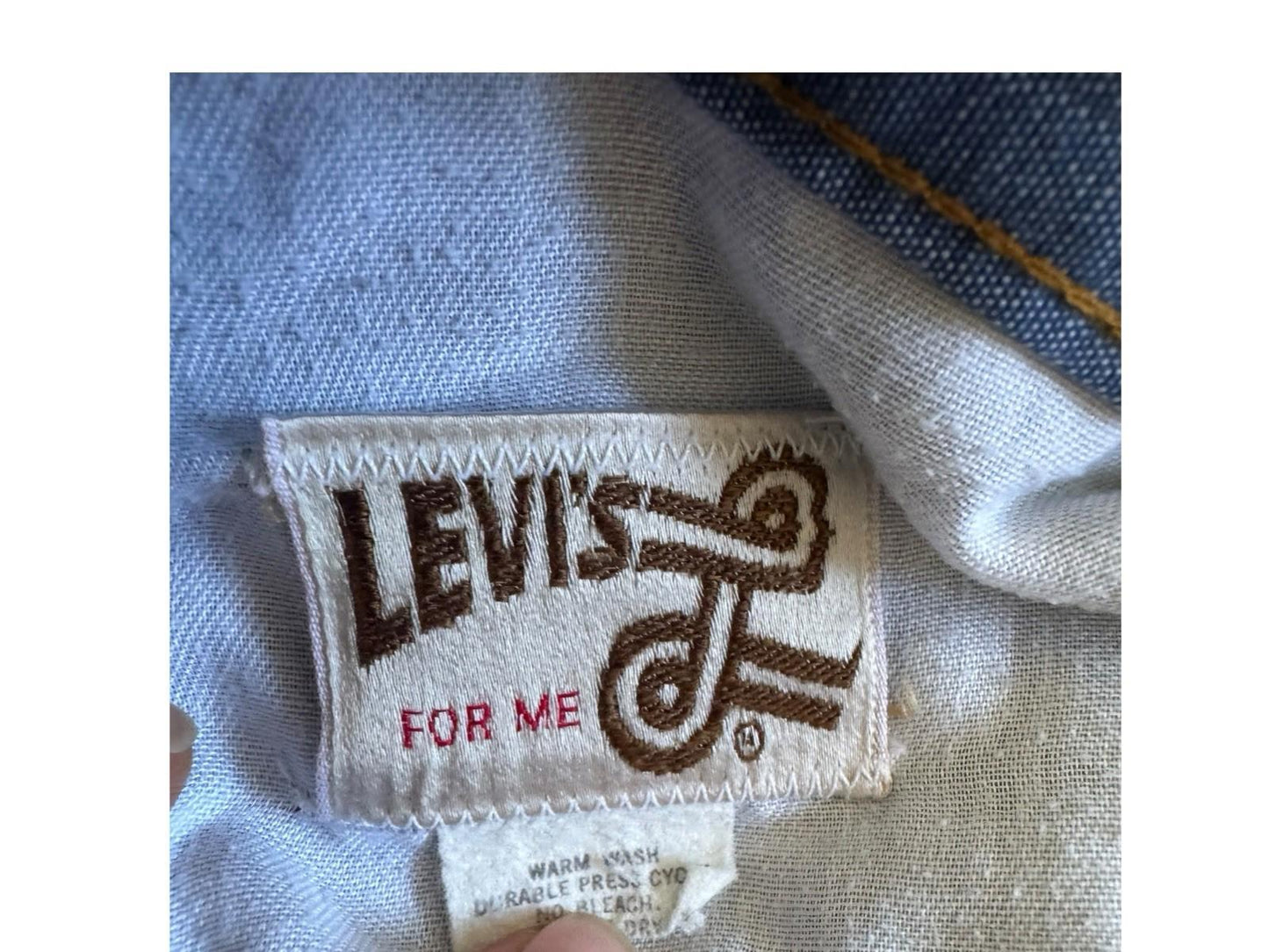 Vintage 1970s LEVIS FOR ME Blue Hopsack Bell Bottom Pants BIG E White Tag 30