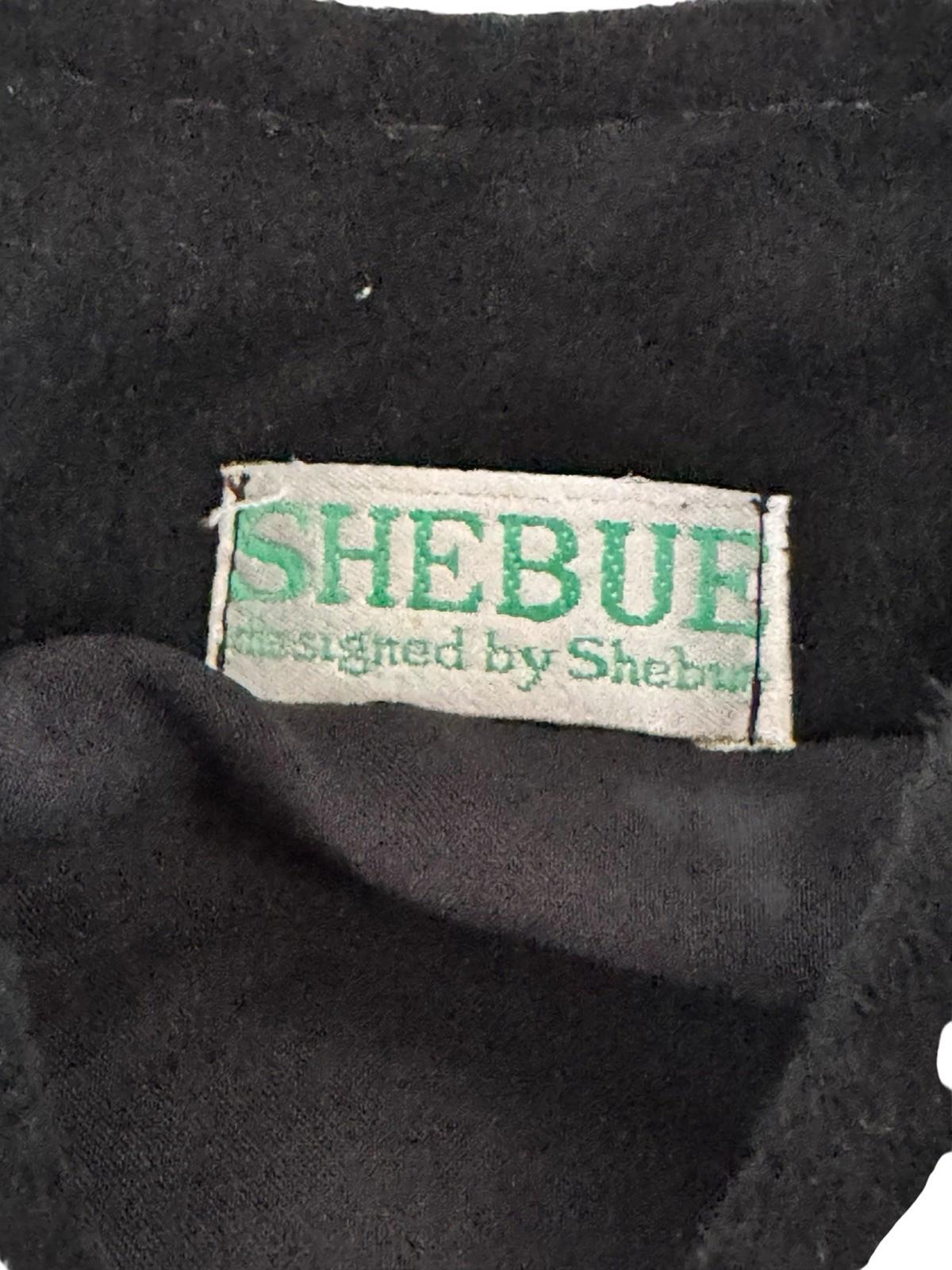 Vintage SHEBUE Victorian Cut Black Suede Hand Painted Jacket Blazer