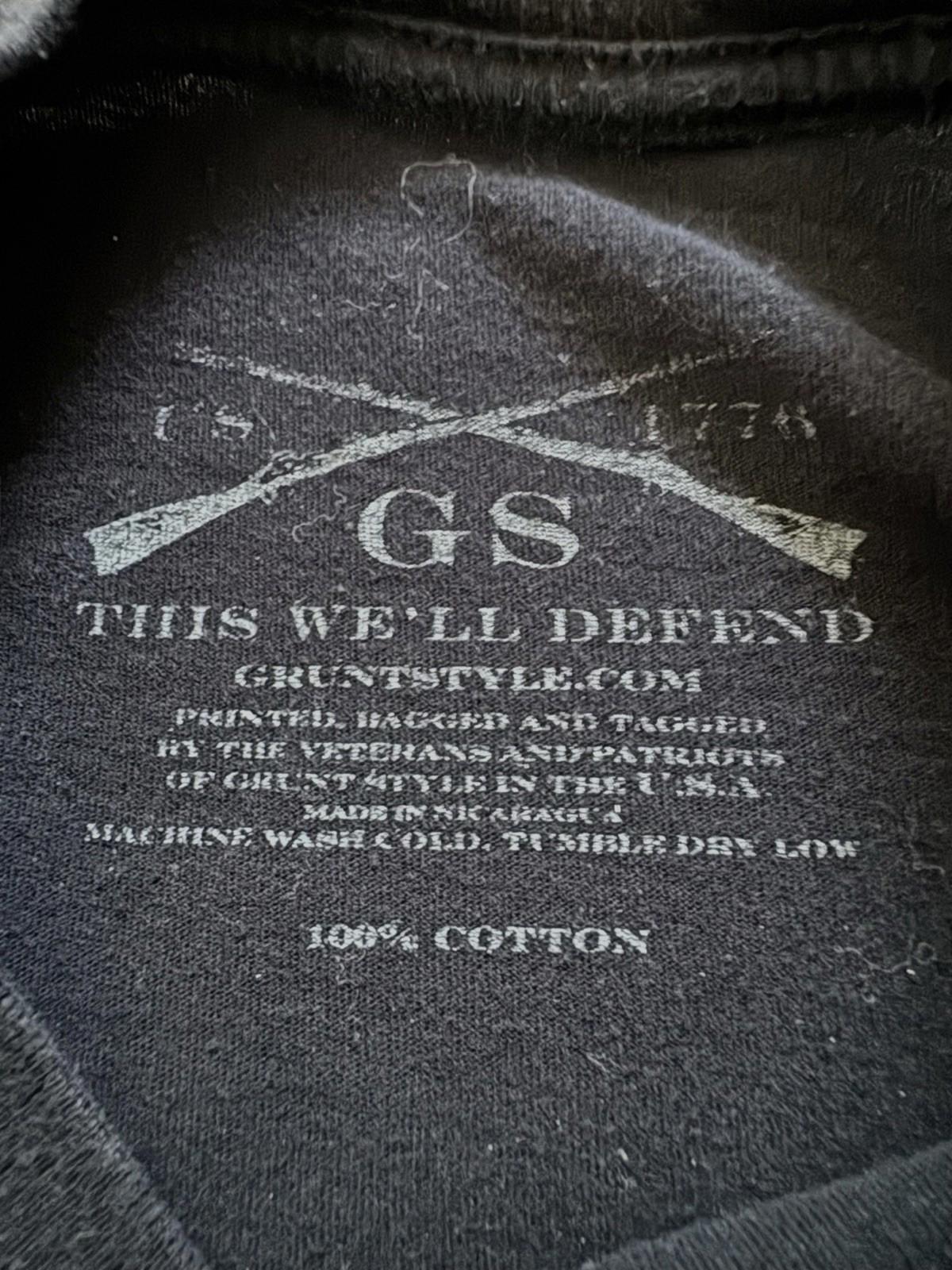 Grunt Style T Shirt Mens Medium Flag This We’ll Defend Cotton Short Sleeve