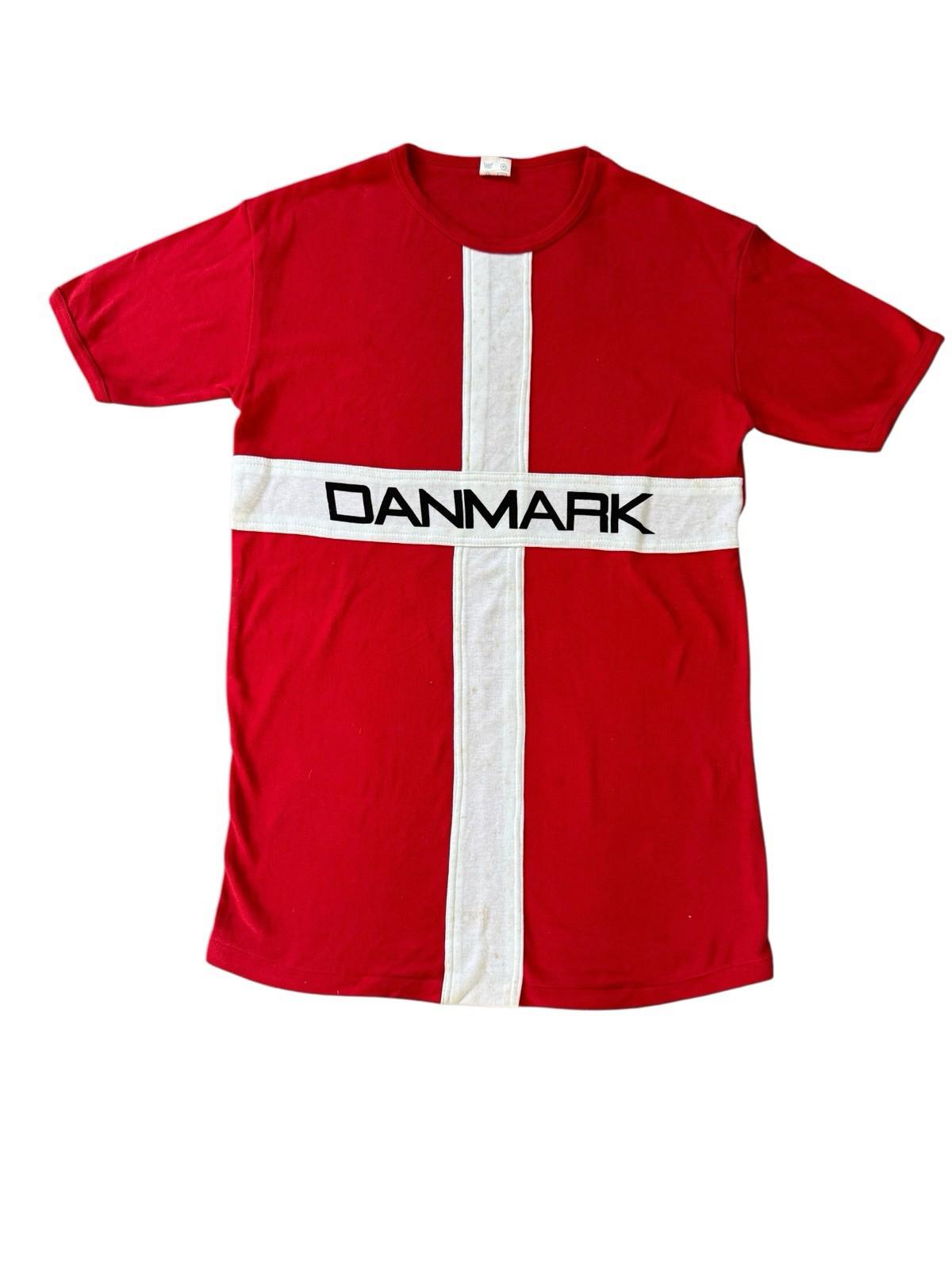 Vintage Danmark Flag Denmark Cotton Long Sleeve Shirt Red XXL