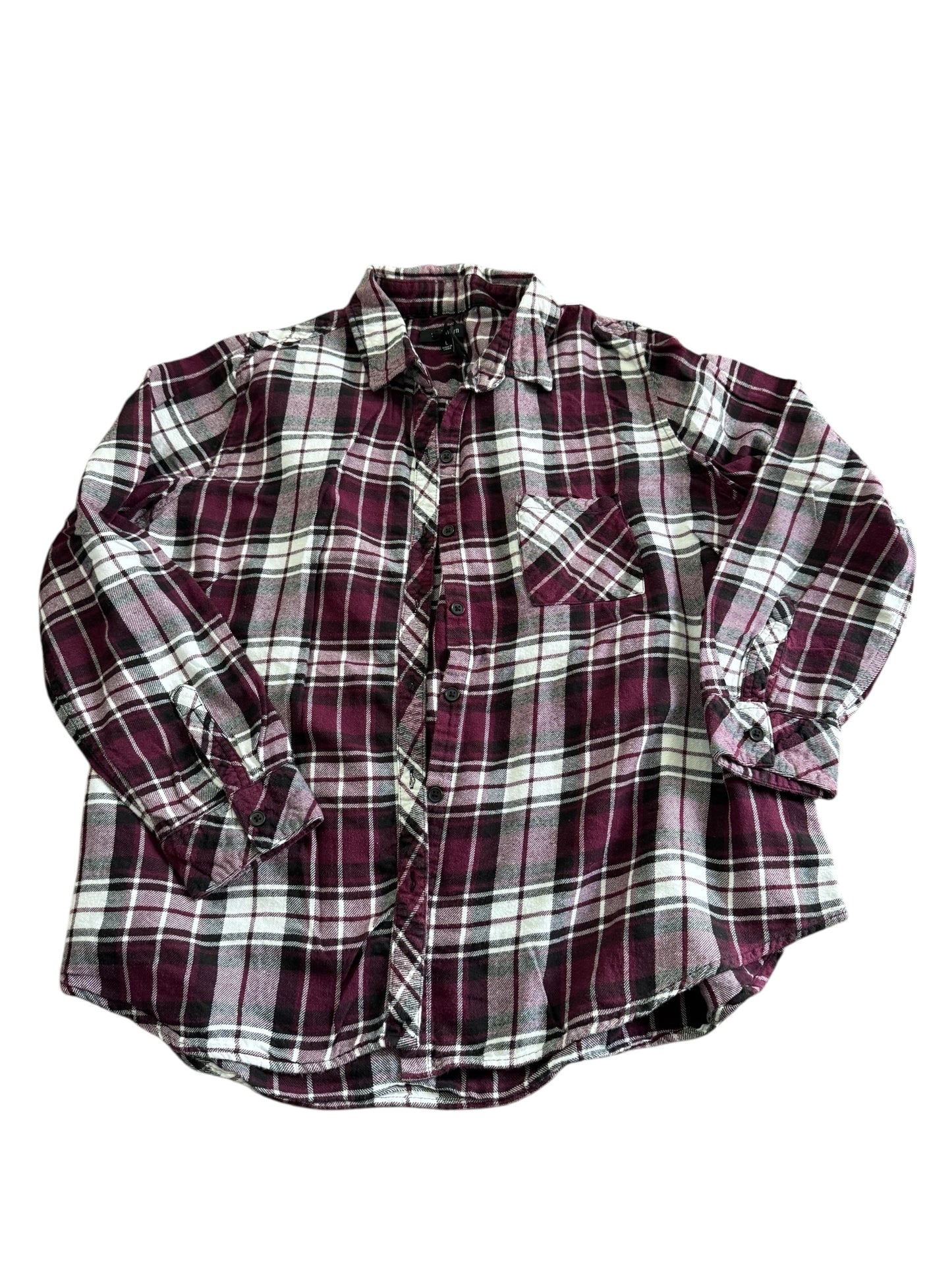 Well Worn Brand Flannel Shirt Size Large Cozy Warm